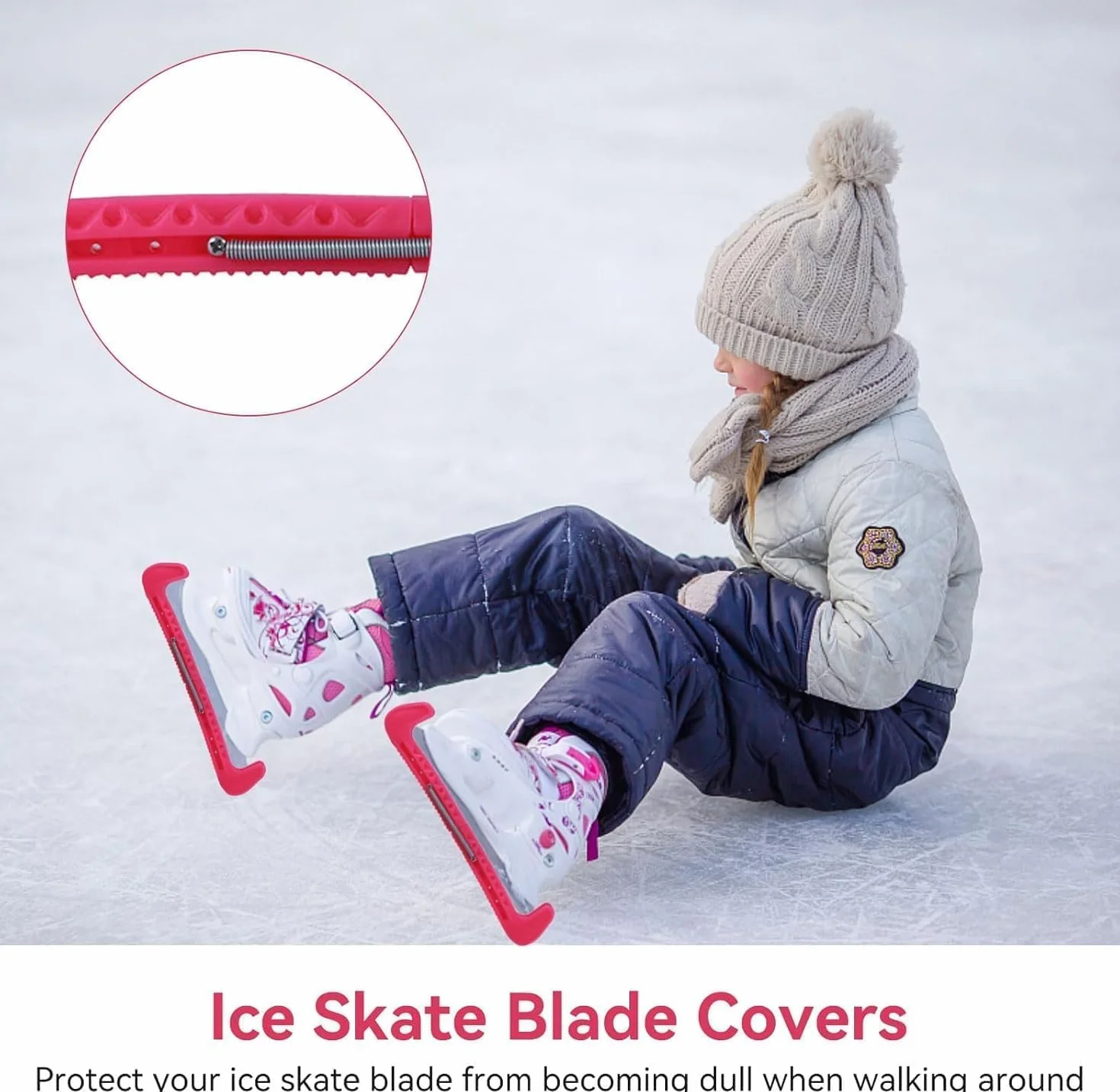 HERCHR Protectores De Patines sobre Hielo, 1 Par De Protectores De Cuchillas De Hockey Deportivo, Protectores De Patinaje Artístico, Accesorios Protectores Ajustables para Patines Artísticos