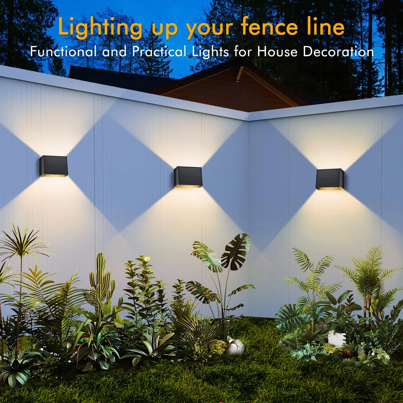 T-SUN Lámparas Solares para Exterior 3000K IP65 Impermeable LED Solar Pared Jardín