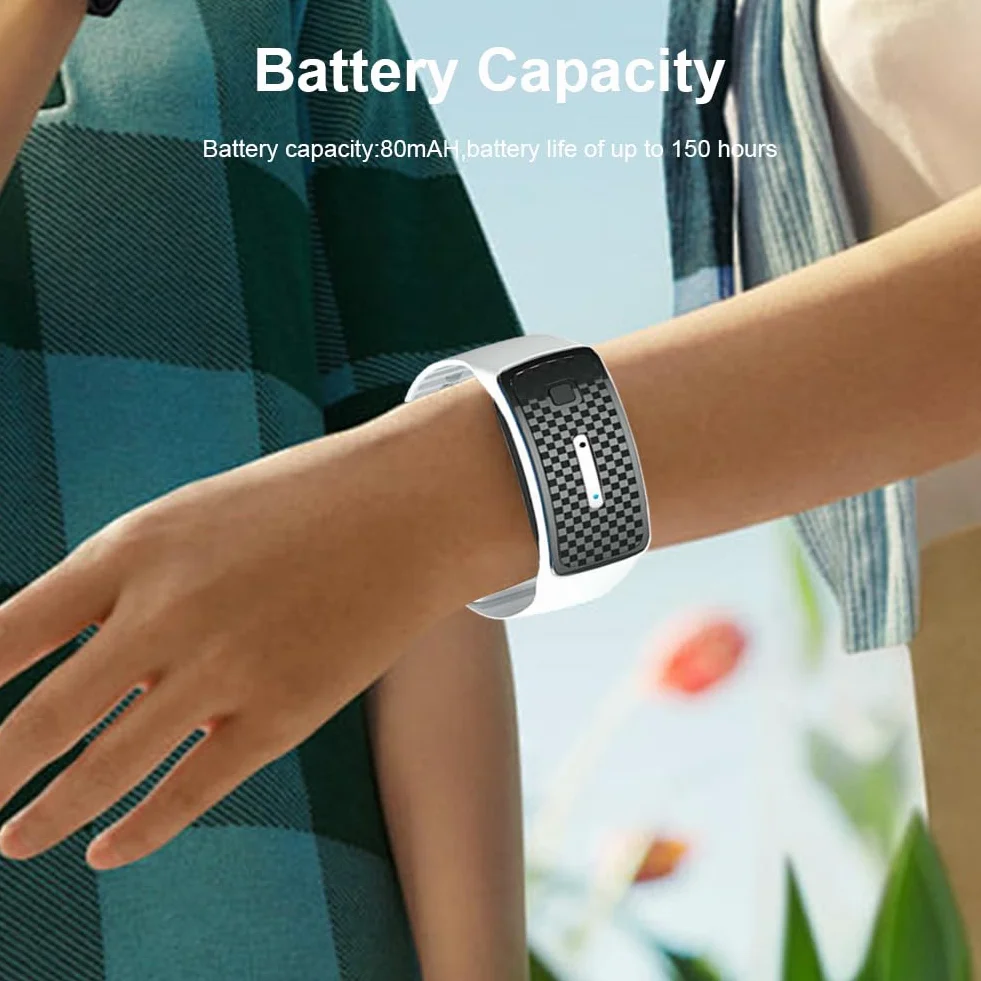 Pulsera Repelente de Mosquitos Ultrasónica Recargable Impermeable 3 Modos para Niños y Adultos Acampar