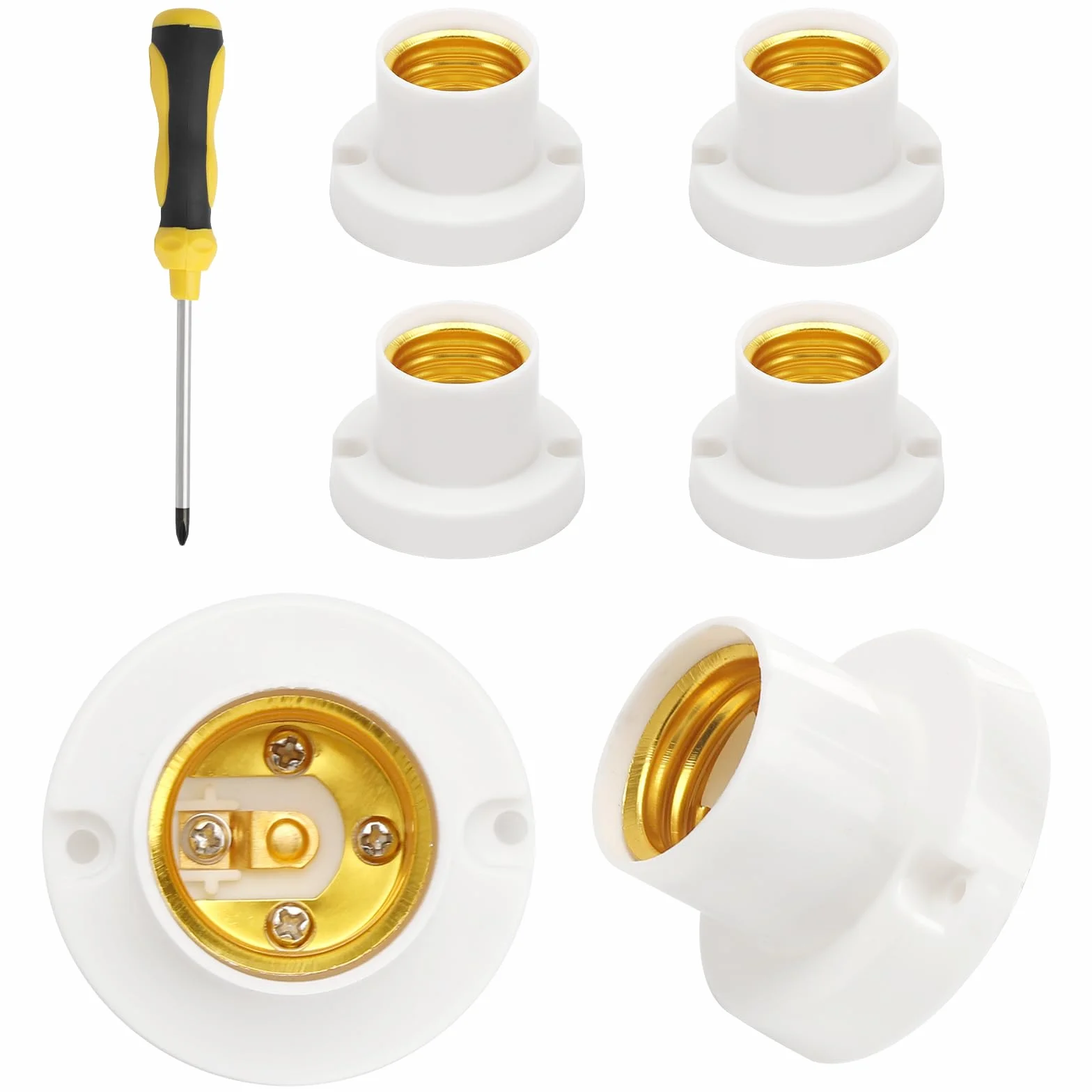 DAWRIS 4 piezas portalámparas impermeables E27 plástico ABS techo blanco