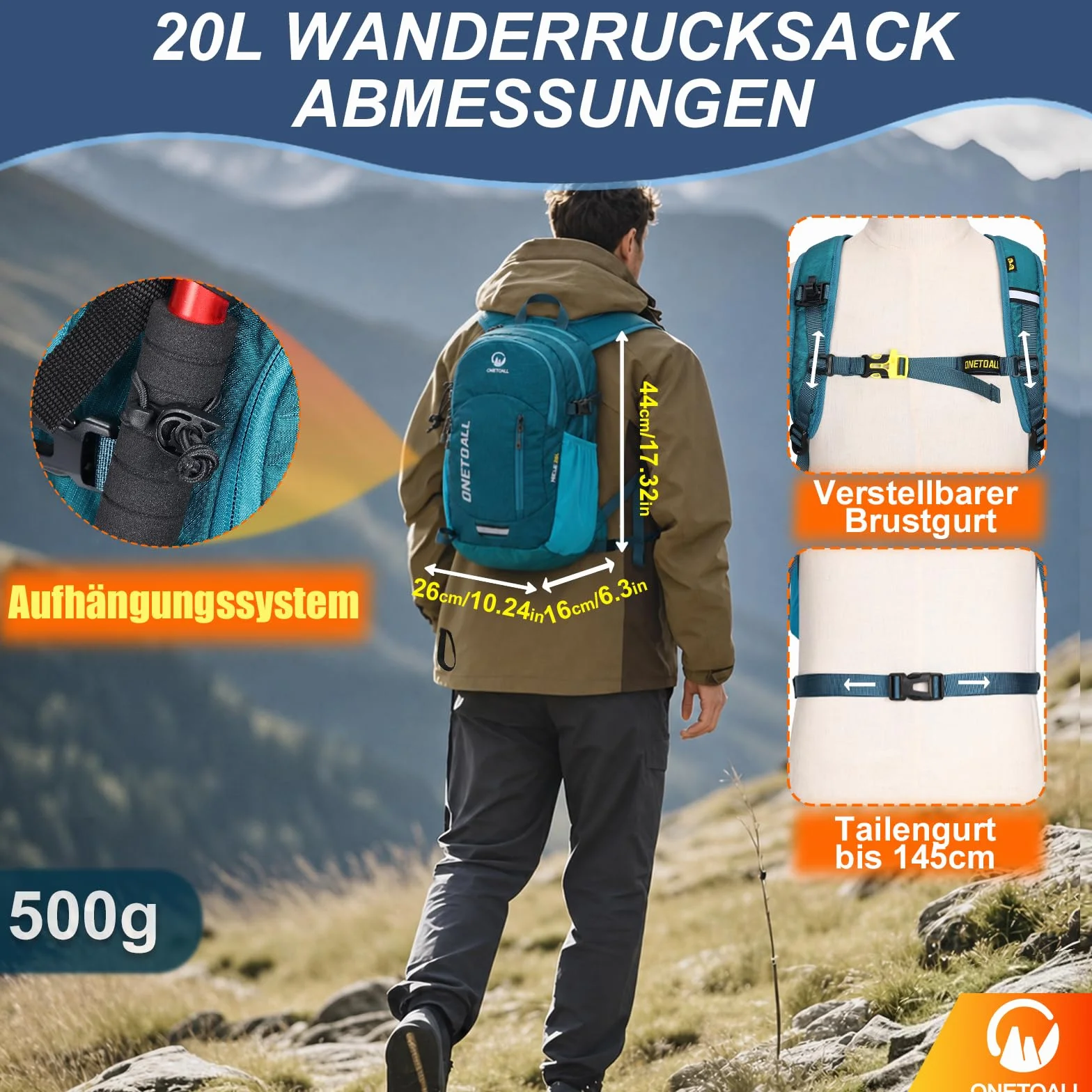 Mochila Senderismo 20L/30L Antirrobo Impermeable Ultraligera Transpirable para Hombre Mujer