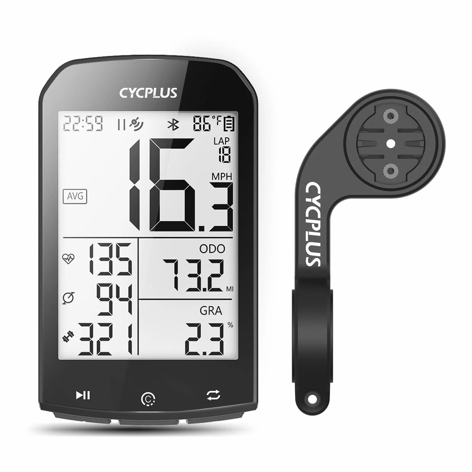 CYCPLUS GPS Computadora para Bicicleta Velocímetro Ant+ Bluetooth Pantalla LCD 2,9 Pulgadas