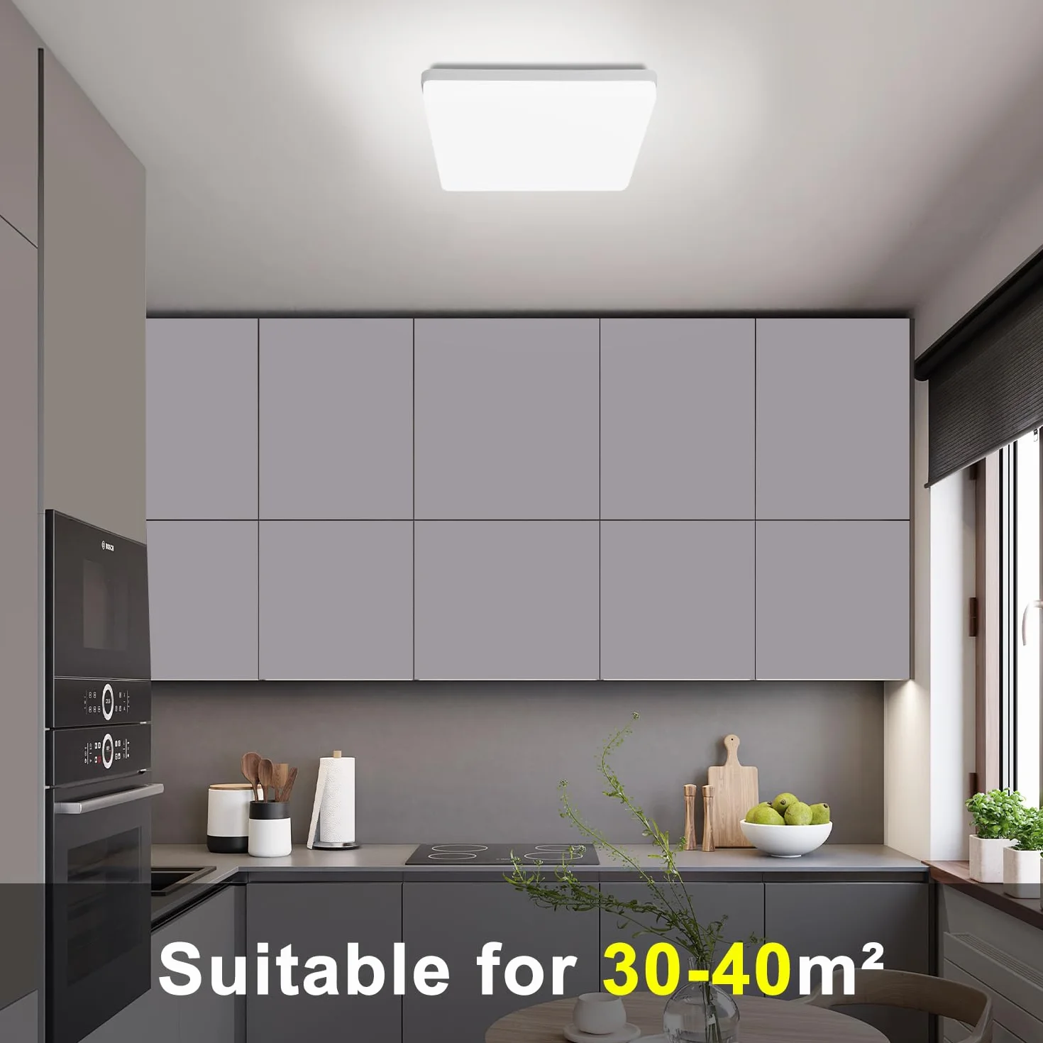 Kambo Lámpara de Techo LED 48W 4320LM Blanco Frío 6500K Plafón Cuadrada Moderno