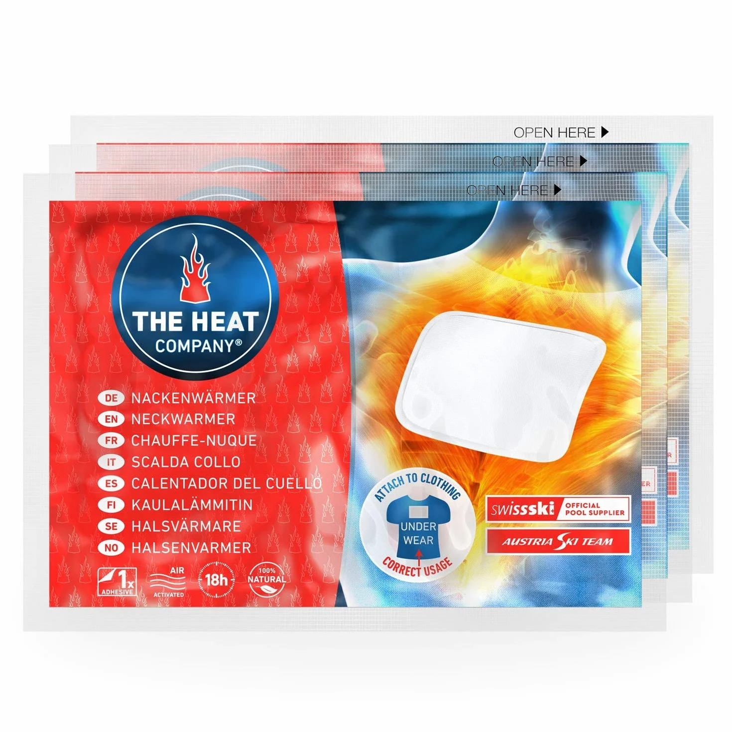 THE HEAT COMPANY Calentador del Cuello 3 piezas 18 horas de calor adhesivo instantáneo activado por aire