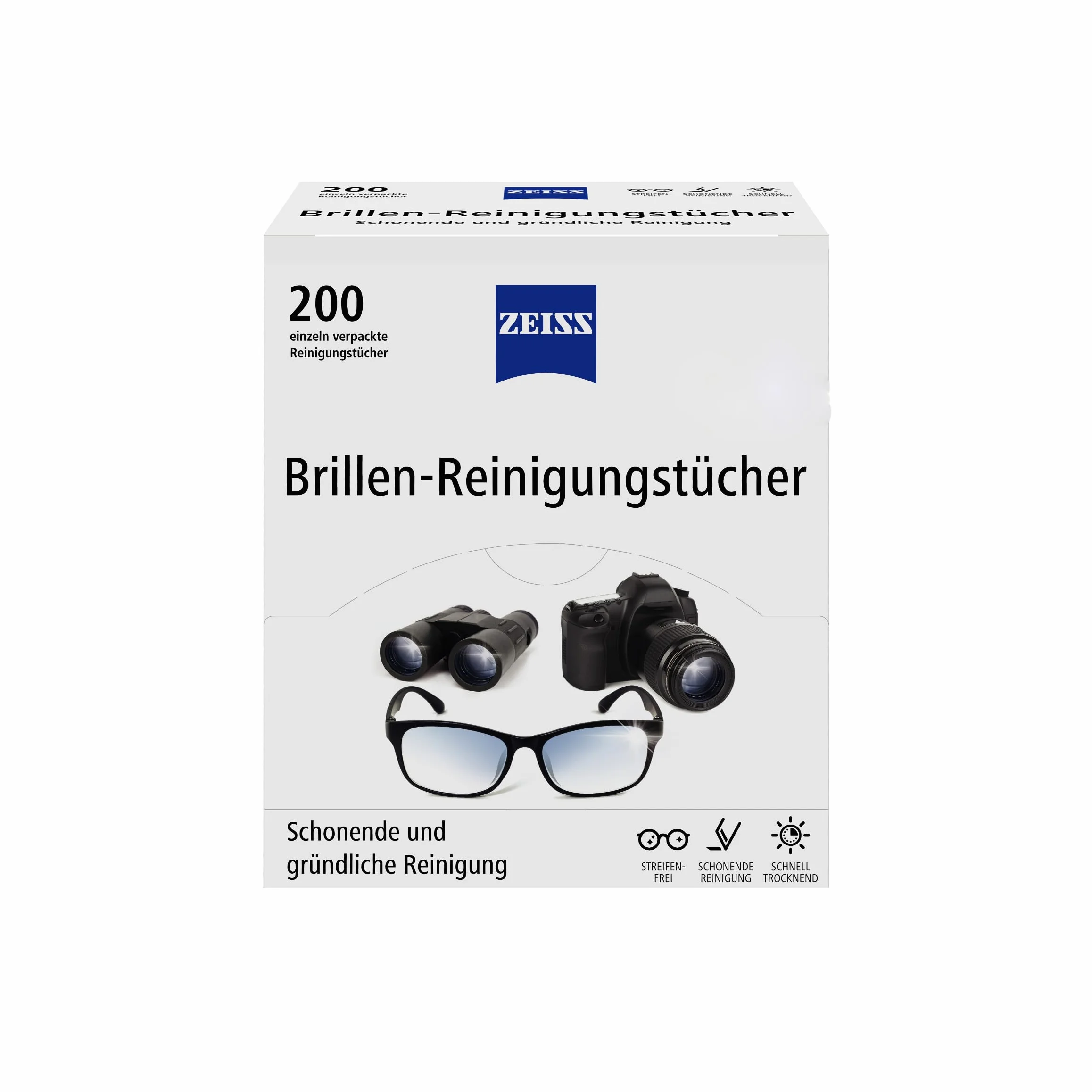 ZEISS Toallitas de limpieza de gafas con alcohol 200 unidades
