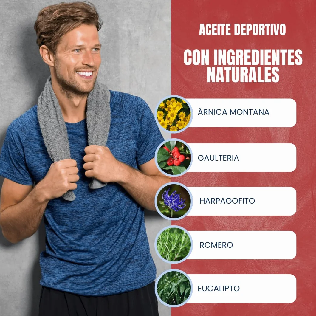 Aceite Deportivo Muscular 250 ml con Árnica, Gaulteria y Harpagofito