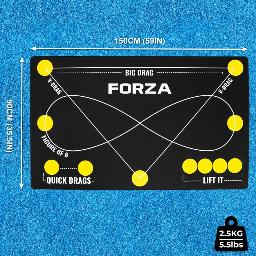 FORZA Alfombrilla de control individual de hockey 150 × 90 cm PVC antideslizante entrenamiento