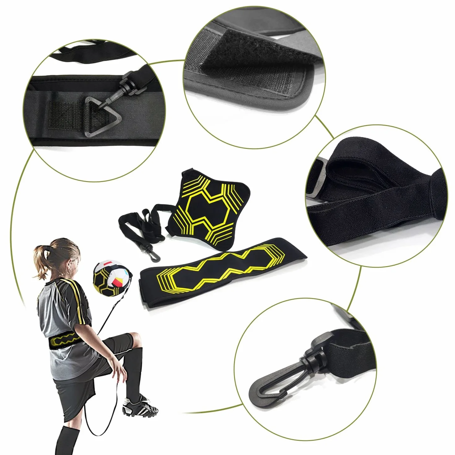Cinturón de entrenamiento de fútbol elástico para niños y adultos, adecuado para fútbol, voleibol, cinturón auxiliar de entrenamiento simple de rugby