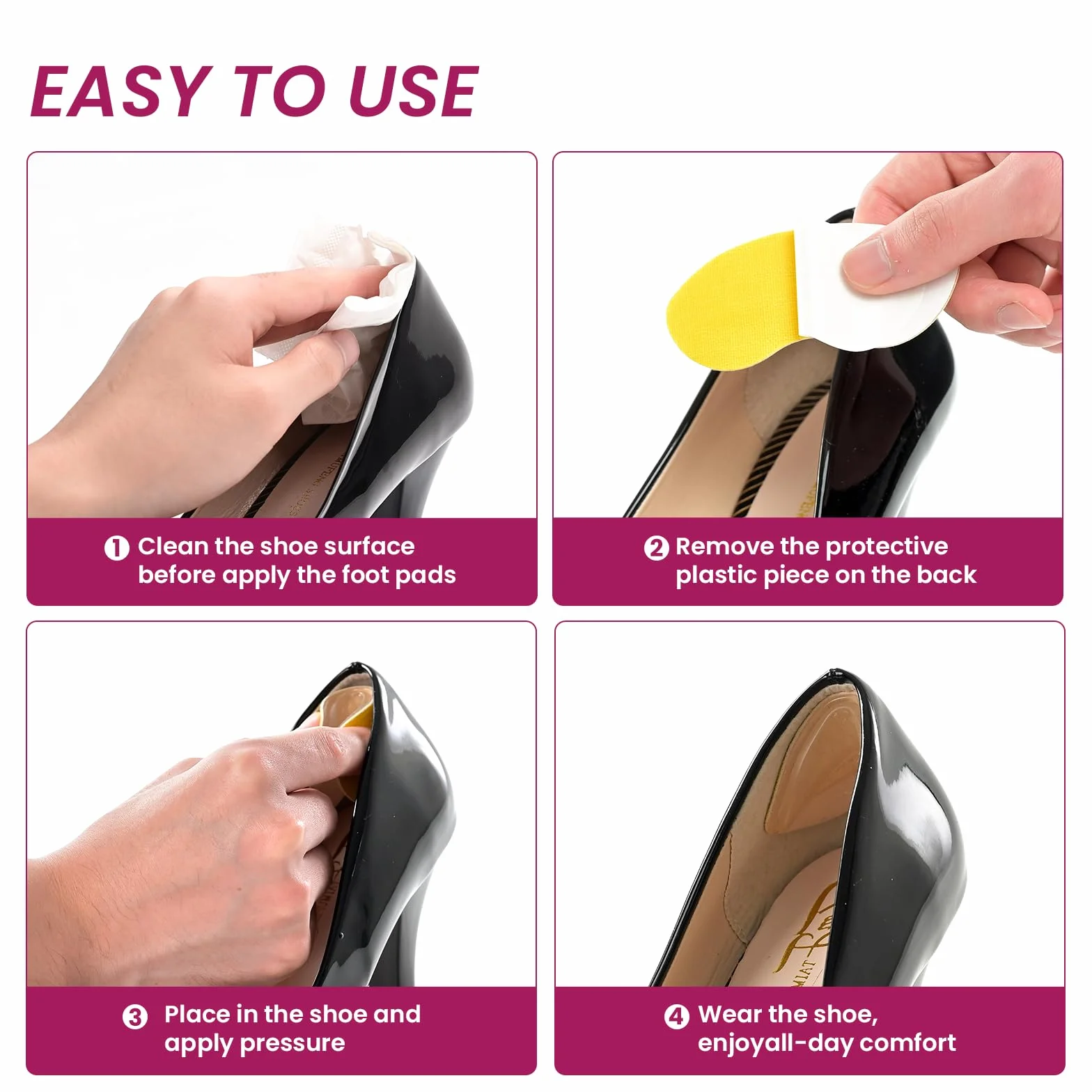 Bukihome Almohadillas para zapatos de talón, antirozaduras y ampollas – 6 pares