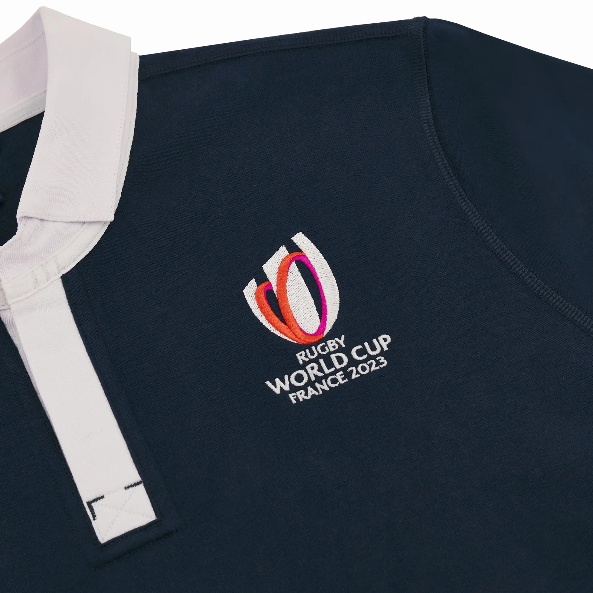 Macron RWC 2023 Rugby World Cup Cotton Polo Football Soccer T-Shirt Camiseta (Navy)