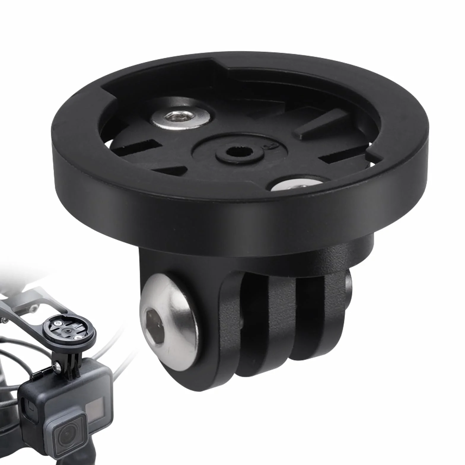 Soporte Bicicleta, Soporte para Ciclocomputador Gopro Universal Soporte para Cámara Compatible con Luz Bicicleta Adaptador Combo de Montaje para Garmin Edge, Distancia Entre Orificios 22
