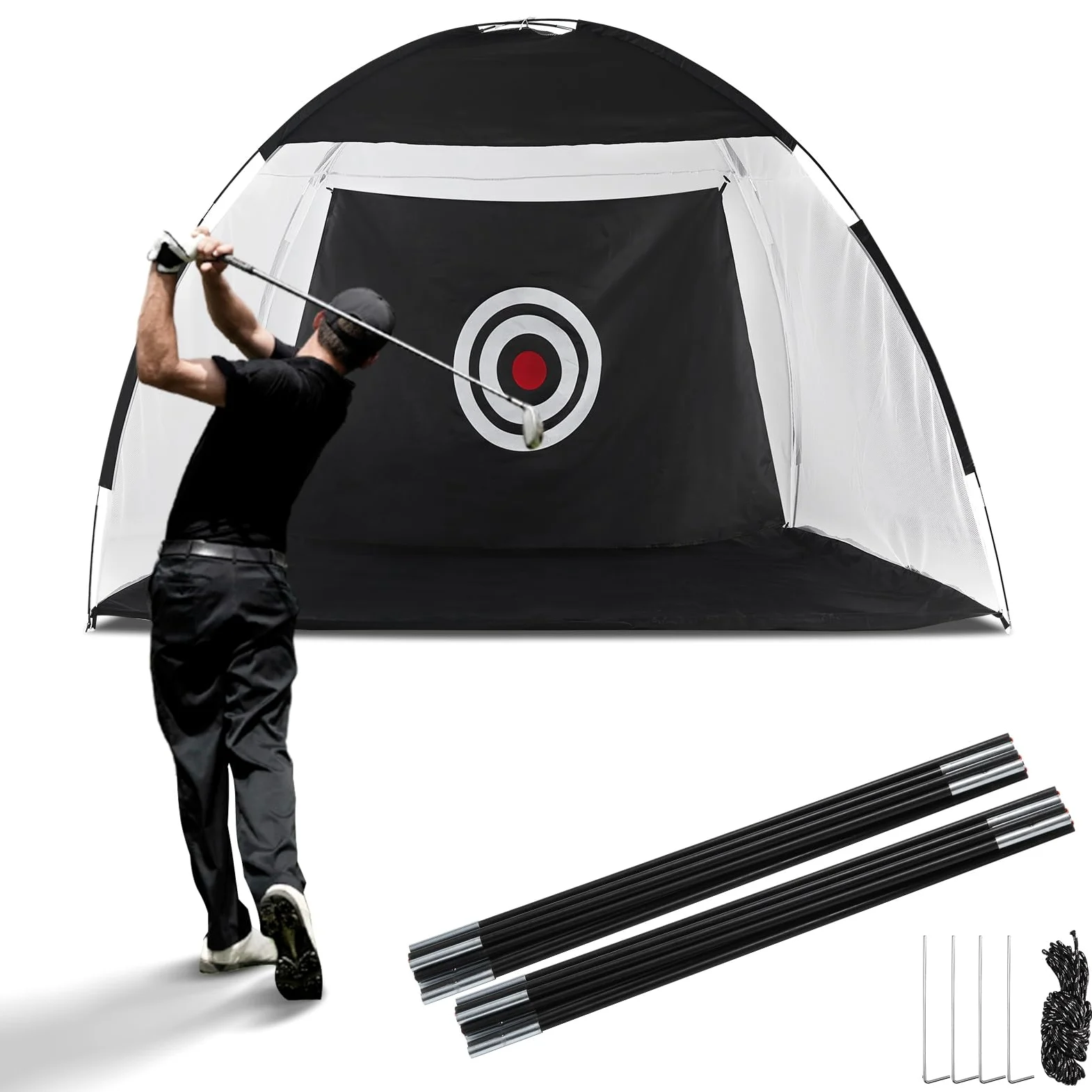 OFCASA Red de práctica de golf 10 x 7 pies plegable para jardín interior exterior