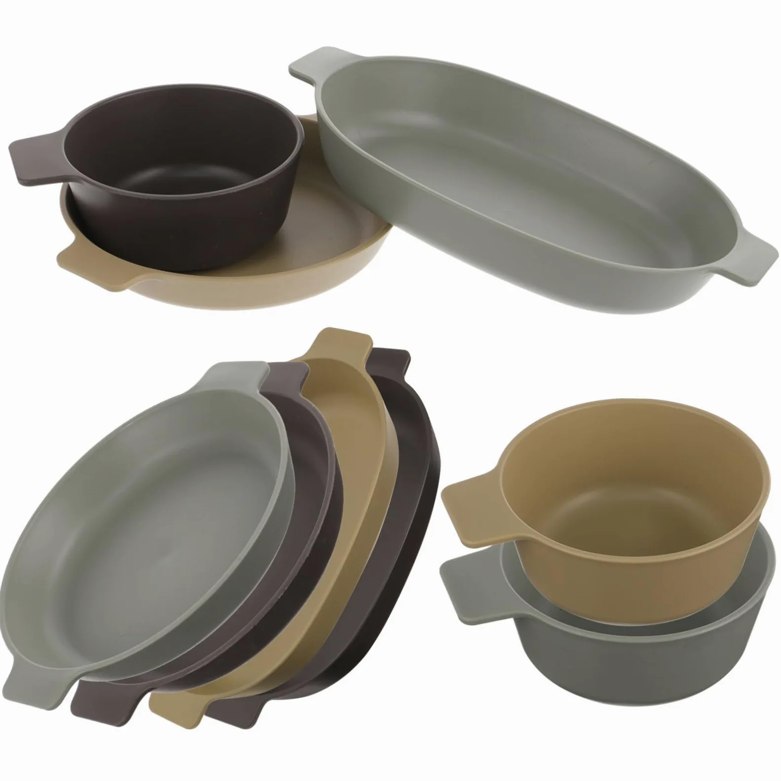 Happyyami 2juegos Platos De Plástico Reutilizables para Picnic De Vajilla Ligera para Camping y Actividades Al Aire Incluye Platos Pequeños para Fiestas