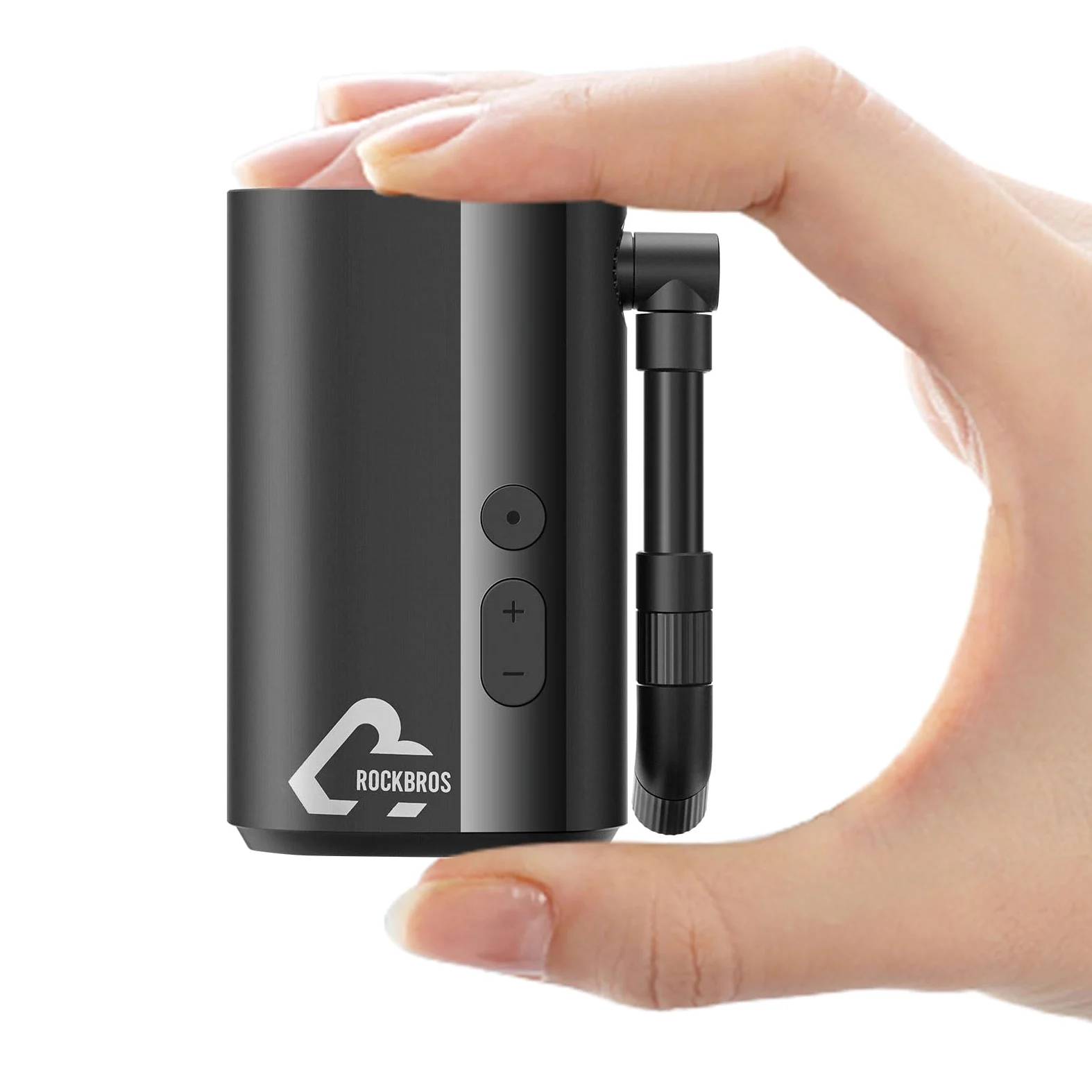ROCKBROS Mini Bomba Eléctrica 150PSI Bomba de Aire Portátil con Pantalla 5000 mAh Inflador de Neumático Válvula Presta y Schrader para Bicicleta Pelotas