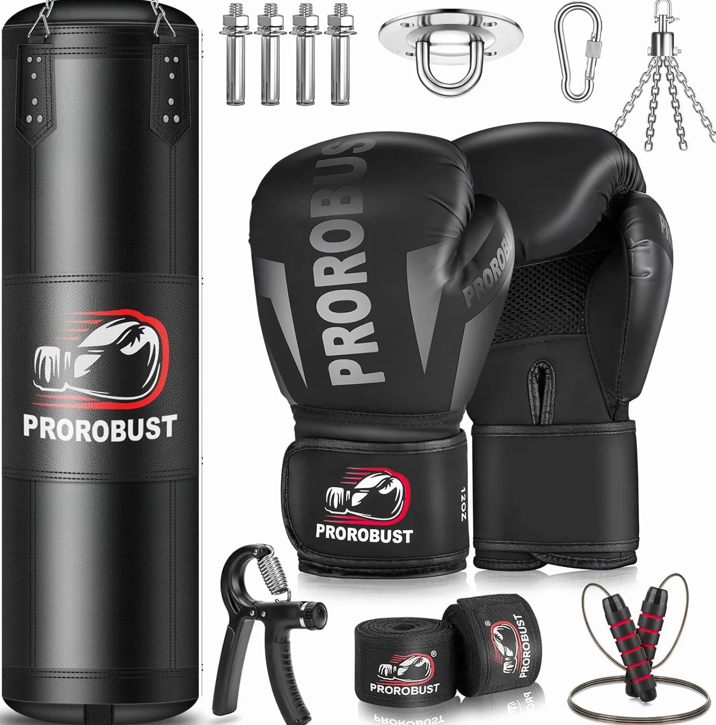 Saco de Boxeo para Adultos, Juego de Saco de Boxeo Pesado Oxford con Guantes de 12 onzas para Artes Marciales Mixtas, Kickboxing, Boxeo, Karate, Gimnasio en casa, Entrenamiento (sin