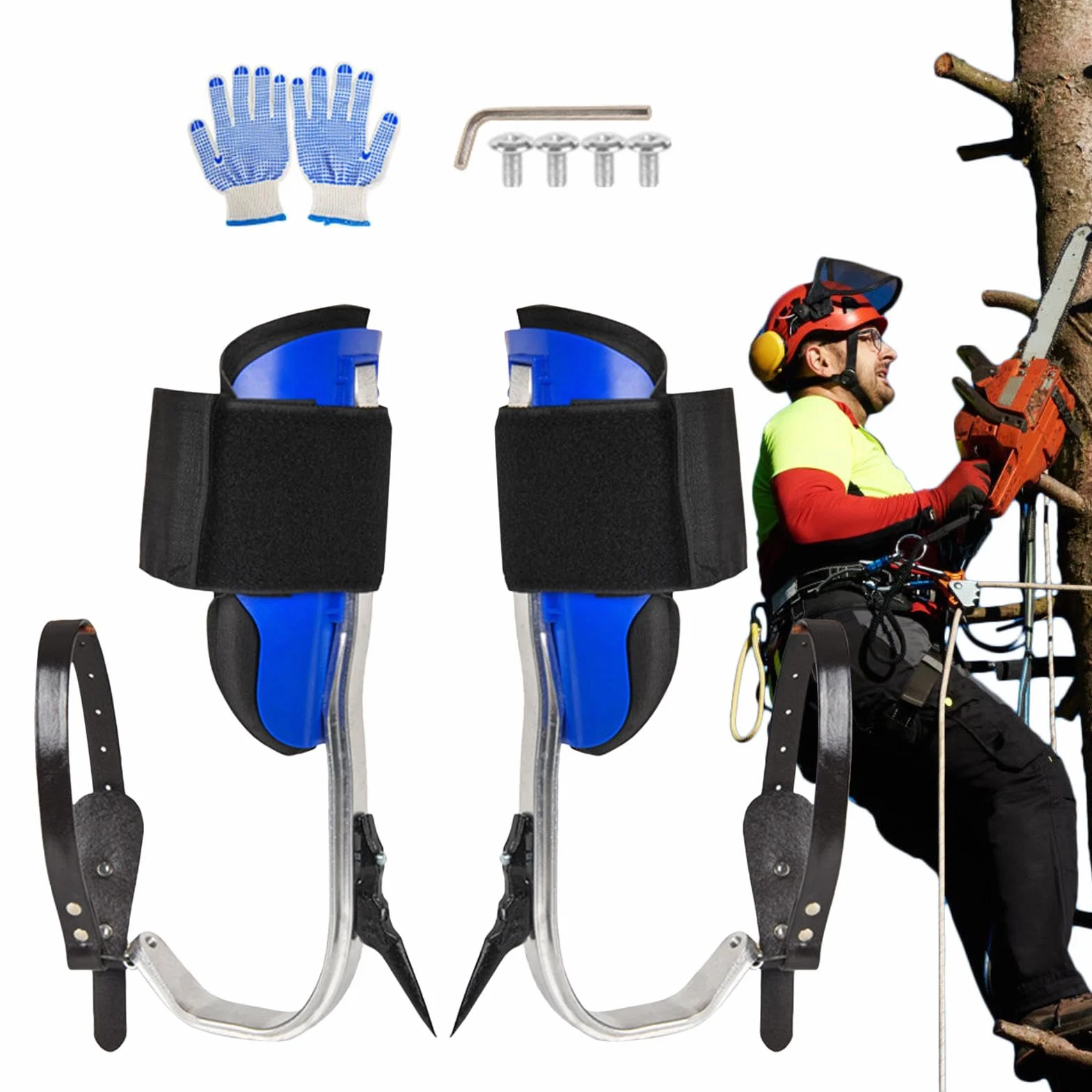Picos de árboles para Escalar,Picos de Escalada, Garfios de aleación para trepar Postes, Equipo para trepar Palmeras, Equipo para Servicio de árboles, Zapatos para trepar a árboles para
