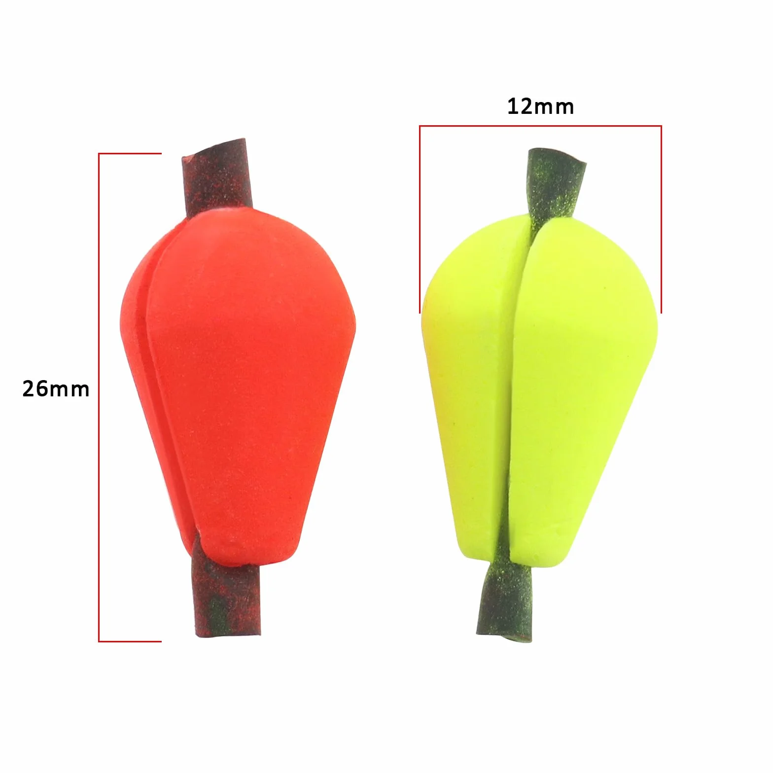 Create idea 20 Piezas Flotador de Espuma para Pesca con Mosca Indicador de Huelga Indicador de Gota de Agua Accesorio Fluorescente Amarillo Y Naranja Y Rojo