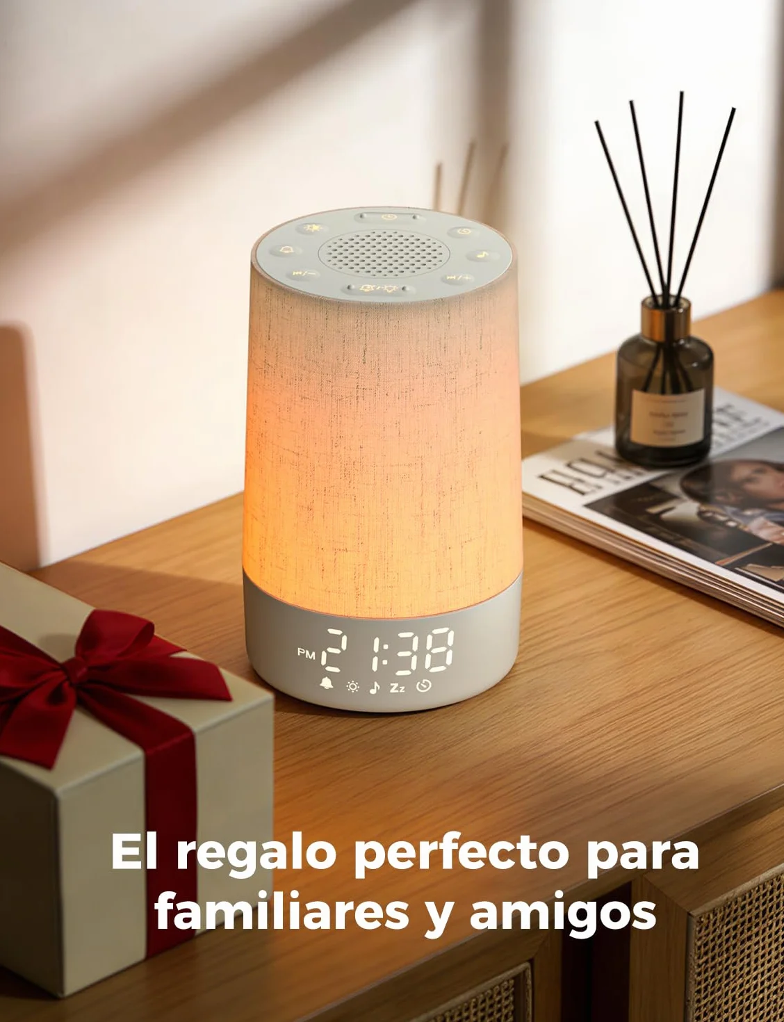 LIORQUE Despertador Amanecer Luz Natural 10 Niveles Brillo 30 Melodías Temporizador Sueño Alarma Snooze