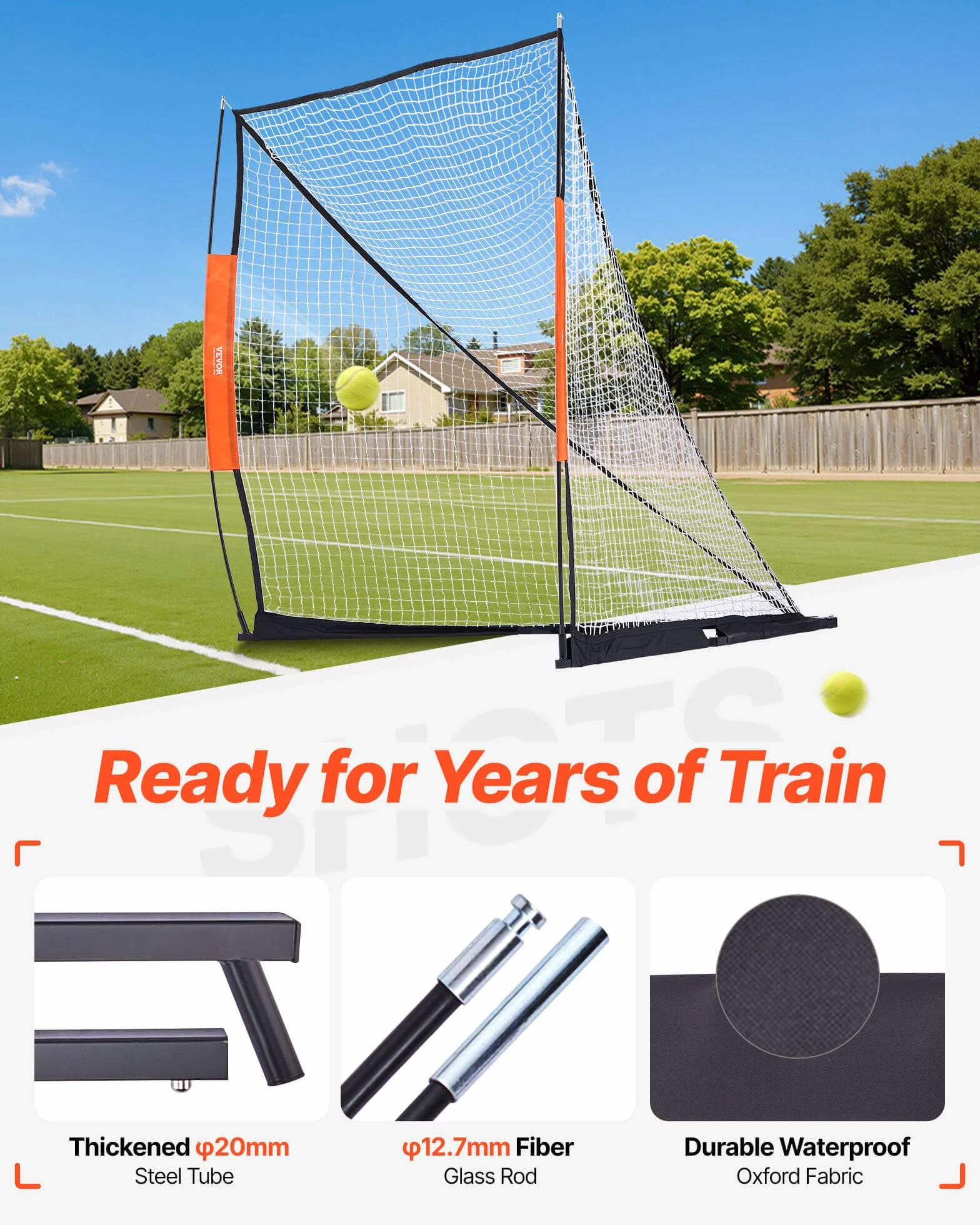 VEVOR Portería de lacrosse, red de lacrosse, portería de lacrosse portátil con bolsa de transporte, red de lacrosse de hockey con cobertura extendida, juego completo de accesorios de entrenamiento