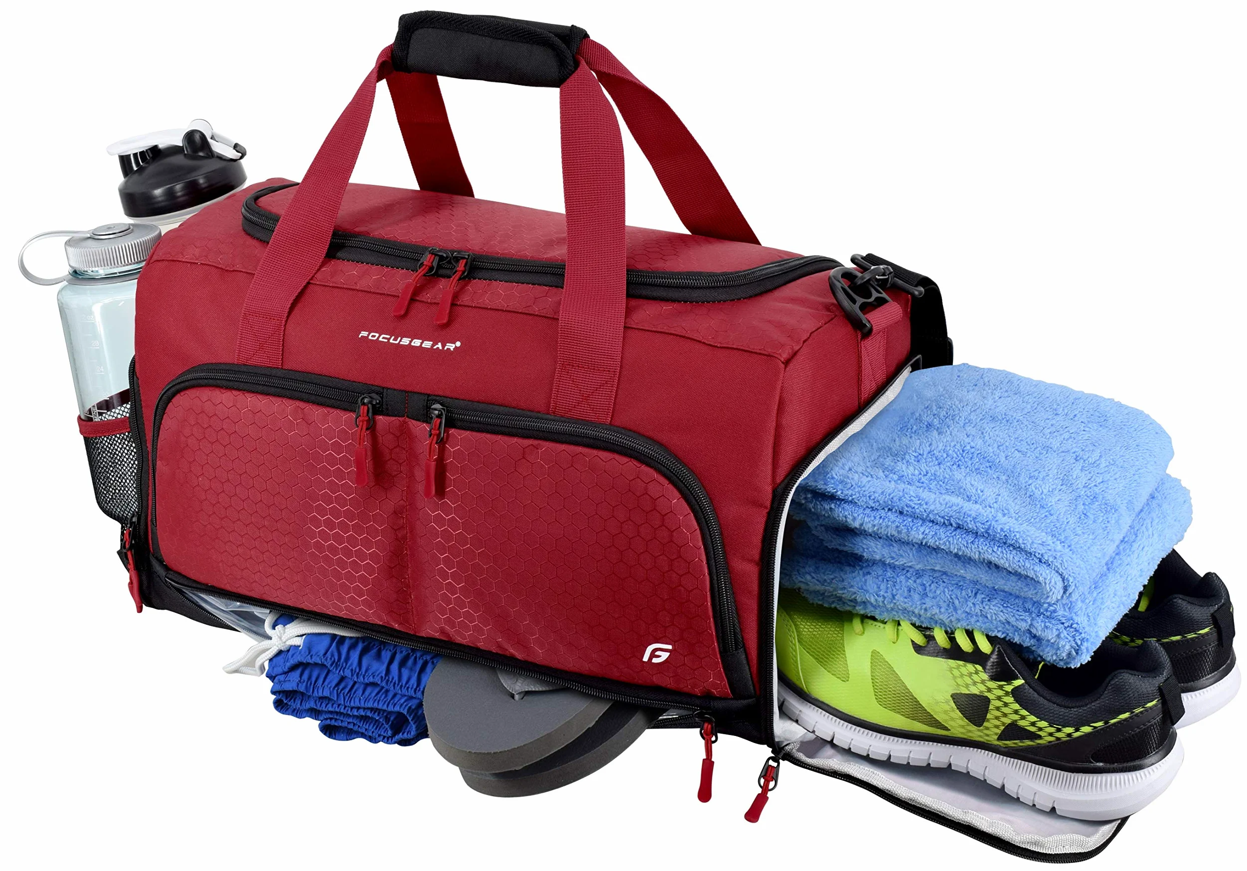 Ultimate Gym Bag 2.0: Bolsa de Lona Duradera diseñada por crowdsource con 10 Compartimentos óptimos, Bolsa Resistente al Agua, Verde, 11.5 Pulgadas de Alto x 10.5 Pulgadas de Ancho x 20