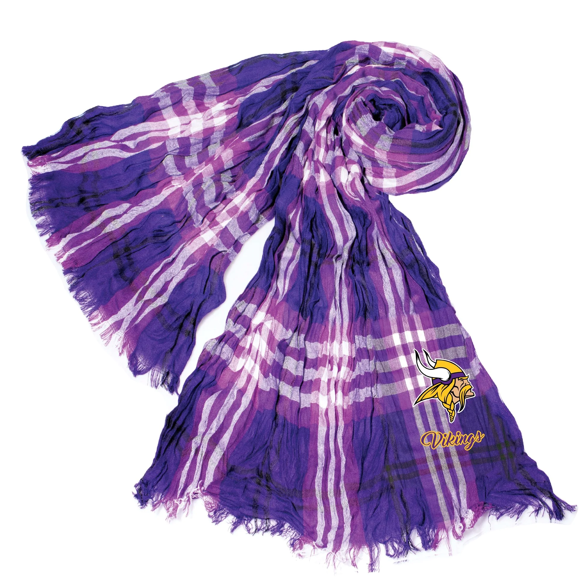Littlearth Crinkle NFL Minnesota Vikings-Bufanda a Cuadros, Color del Equipo, 70 x 25 Unisex Adulto