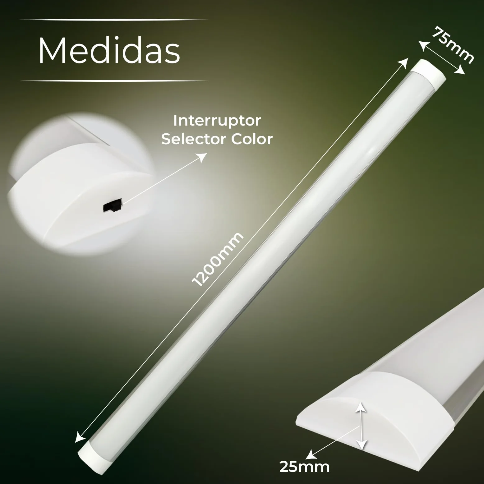 LED ATOMANT Pack 2x Pantalla Luminaria LED integrado 120cm 40W CCT 4000 lumenes