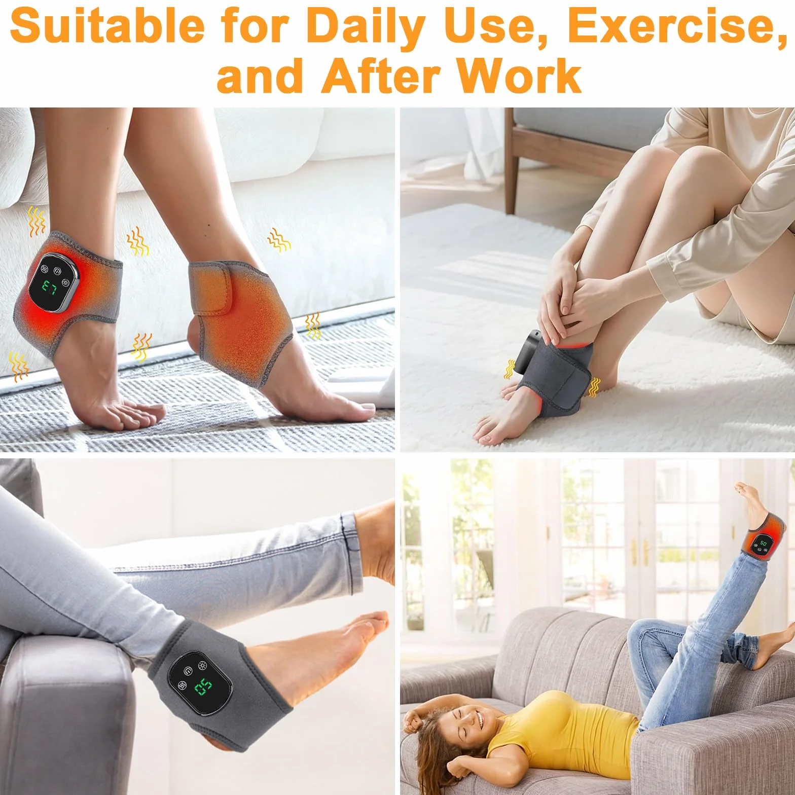 JIMACRO Masajeador de Pies Eléctrico, Foot Massager para Tobillo Talón Planta Arco