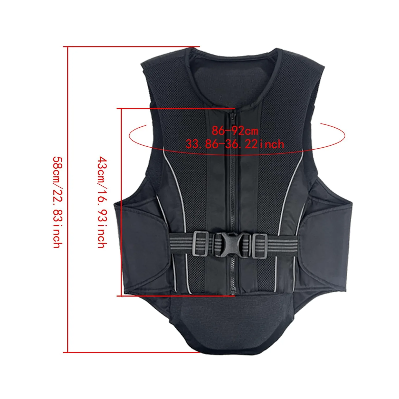 B Baosity Chaleco Ecuestre Protector con Absorción de Impactos Chaleco de Equitación para Niños Jóvenes Adultos Accesorio de Montar con Mate, M