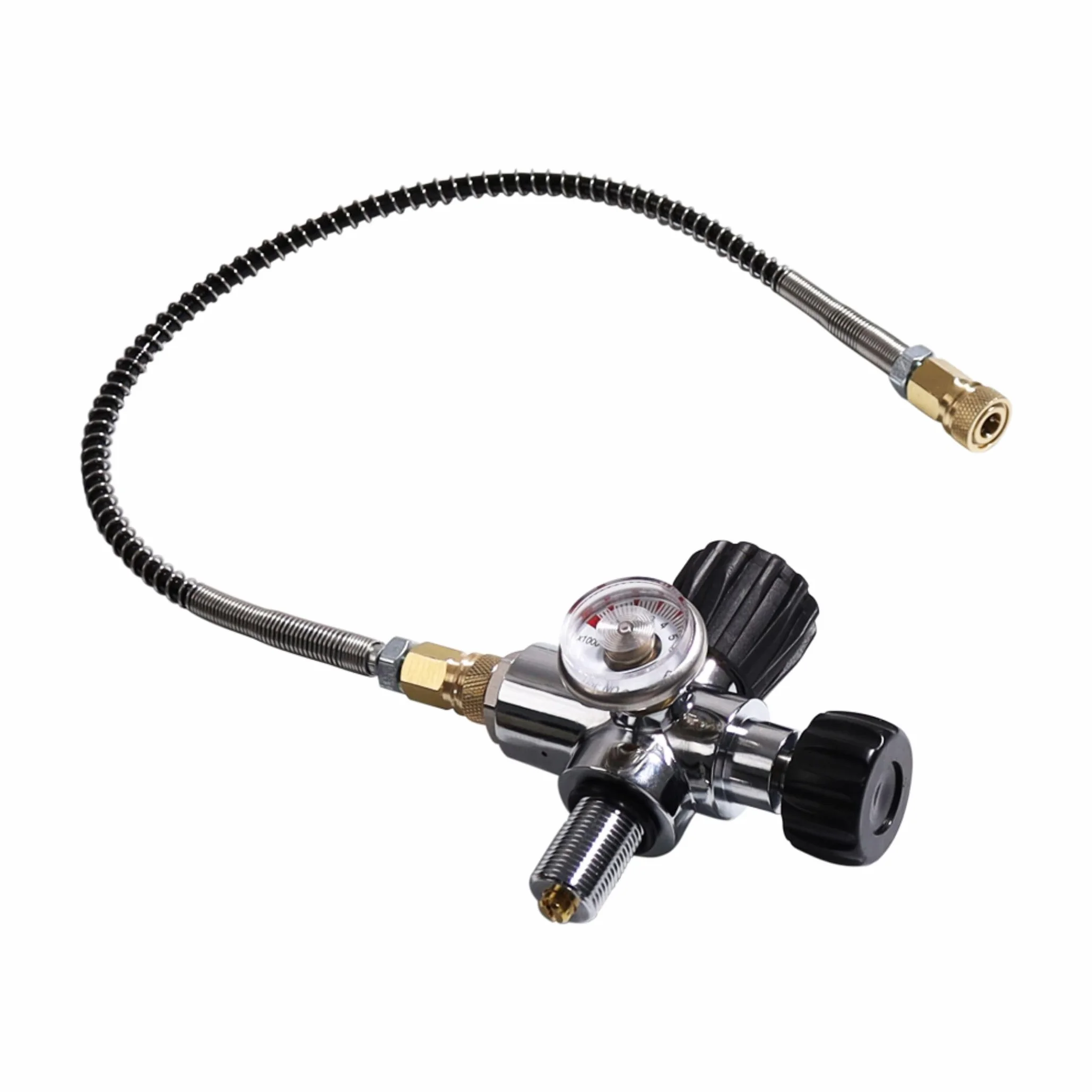 TUXING 4500PSI Alta Presión PCP Paintball Estación de Relleno Válvula de Acero Inoxidable HPA CO2 Tanque DIN Sistema de Carga Negro M18*1.5