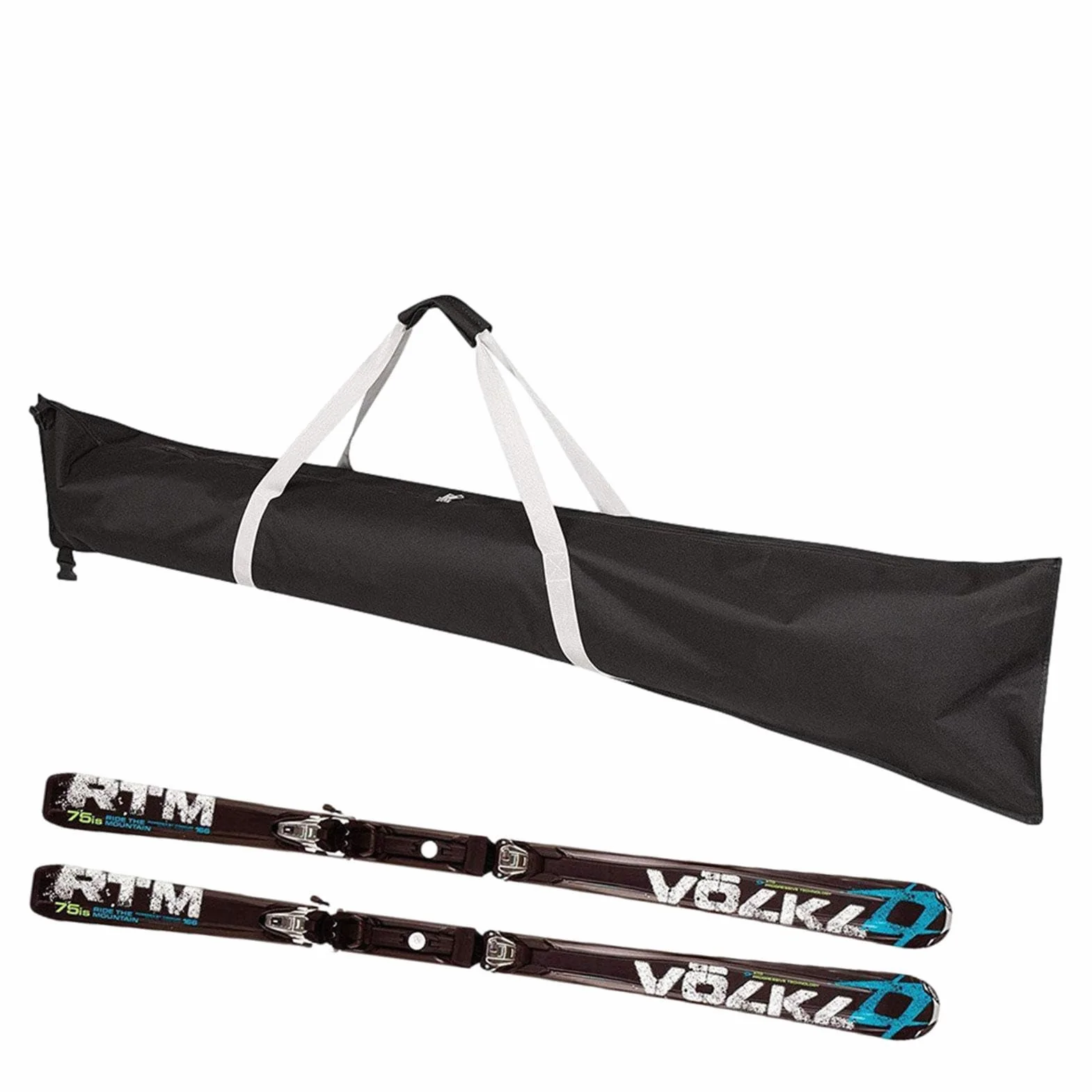 Bolsa de esquí impermeable, bolsa de esquí de doble costura, bolsa de snowboard envolvente con cremallera con asas de asa, almacenamiento de equipo de esquí, estuche de transporte de esquí para