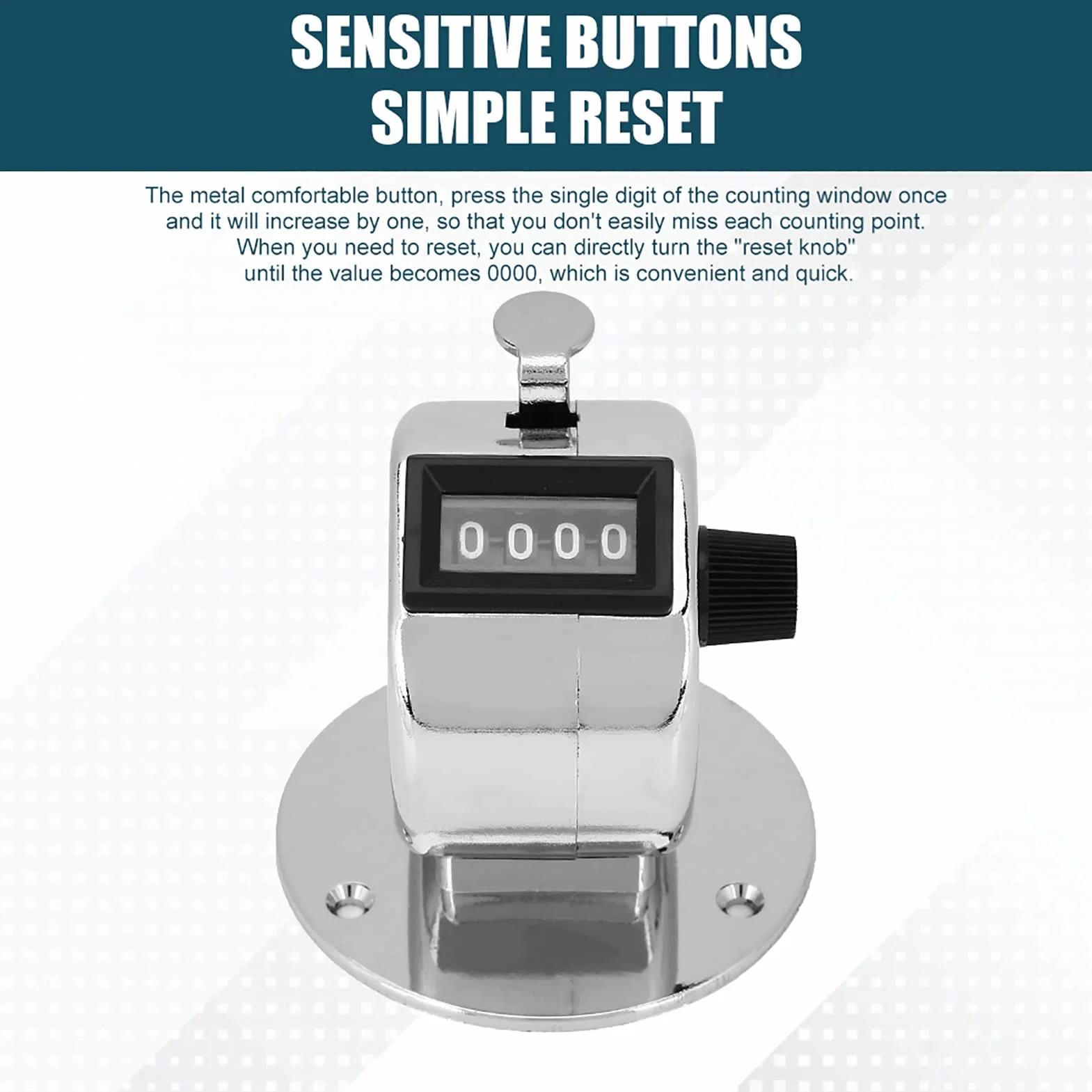 Buachois Contador de conteo, número de 4 dígitos Contador de Mano de Mano, Mini cinturón de Metal Clicker Soporte Digital Contador Manual Clicker para Juegos Deportivos