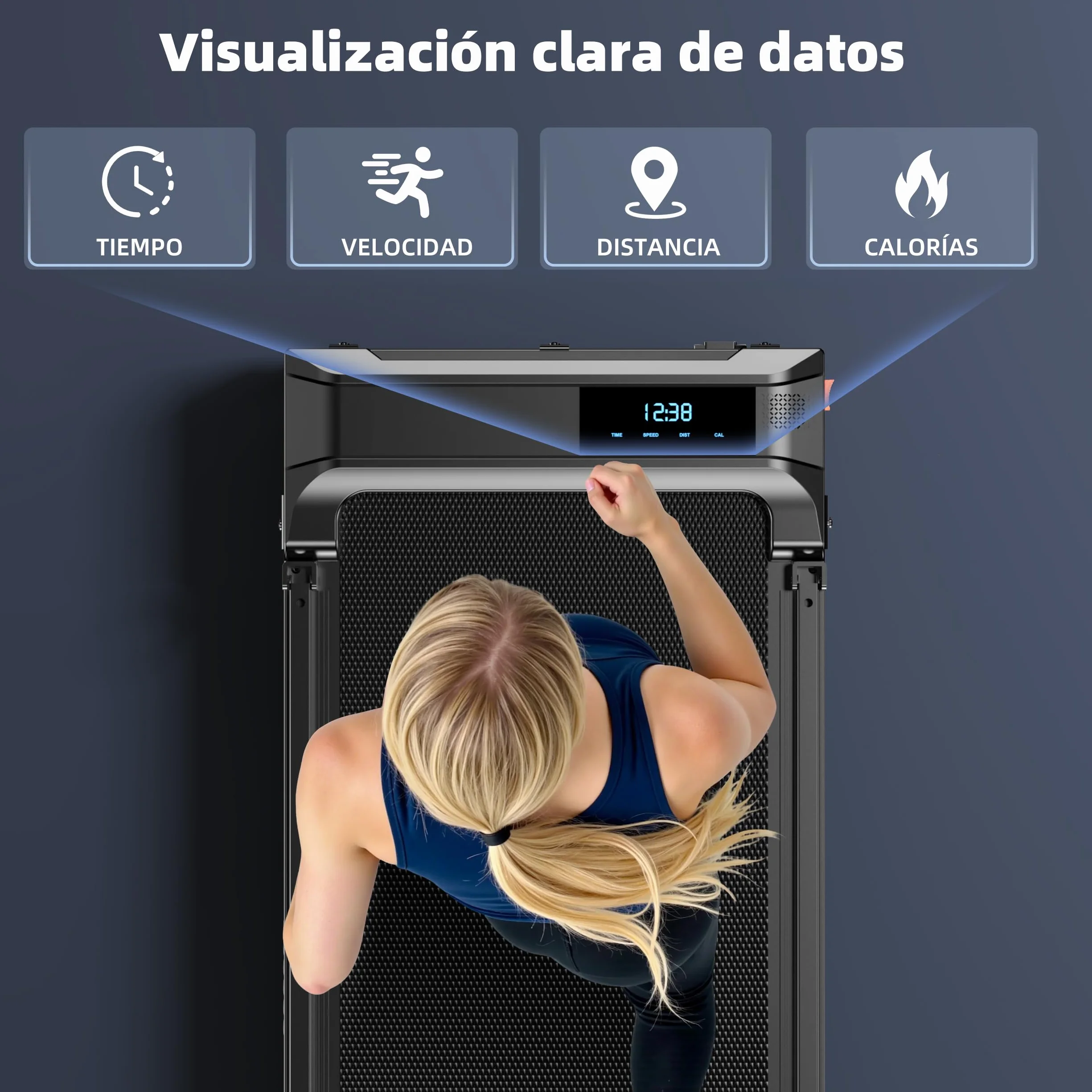 Cinta de Correr Plegable 3 en 1 con Pantalla LED y Mando – Walking Pad Silencioso con Asas Desmontables,Oficina o Escritorio