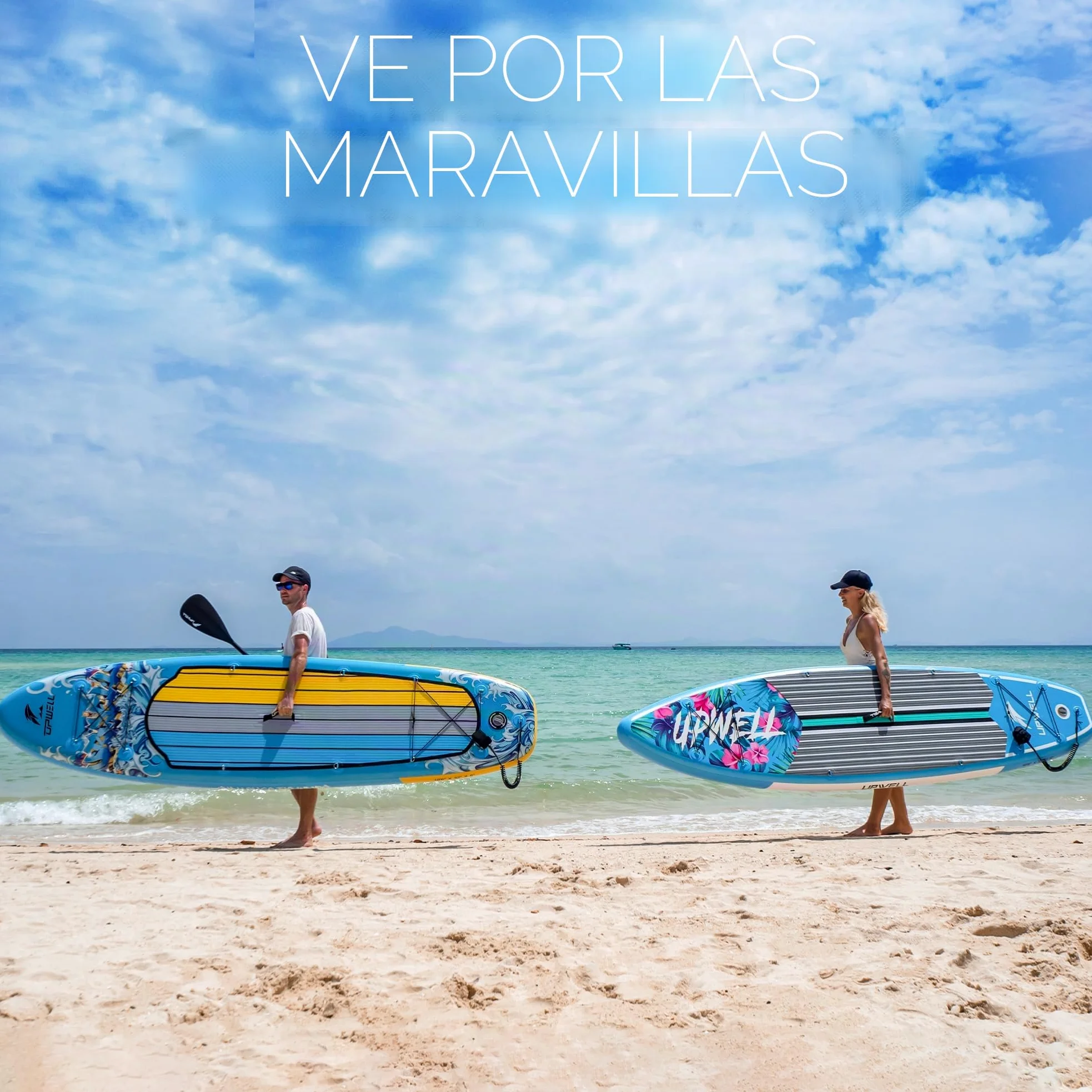 UPWELL 320 cm/335 cm Stand Up Paddle Board Sup inflable con sup Accesorios incluidos asiento para kayak, mochila, remo 2 en 1, correa, bomba de mano, aletas