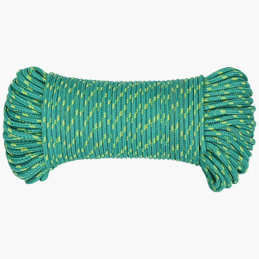 Cuerda de polipropileno verde de 4 mm 500 m para velero, barco, yate para atar, resistente a la intemperie, fácil de atar y manejar