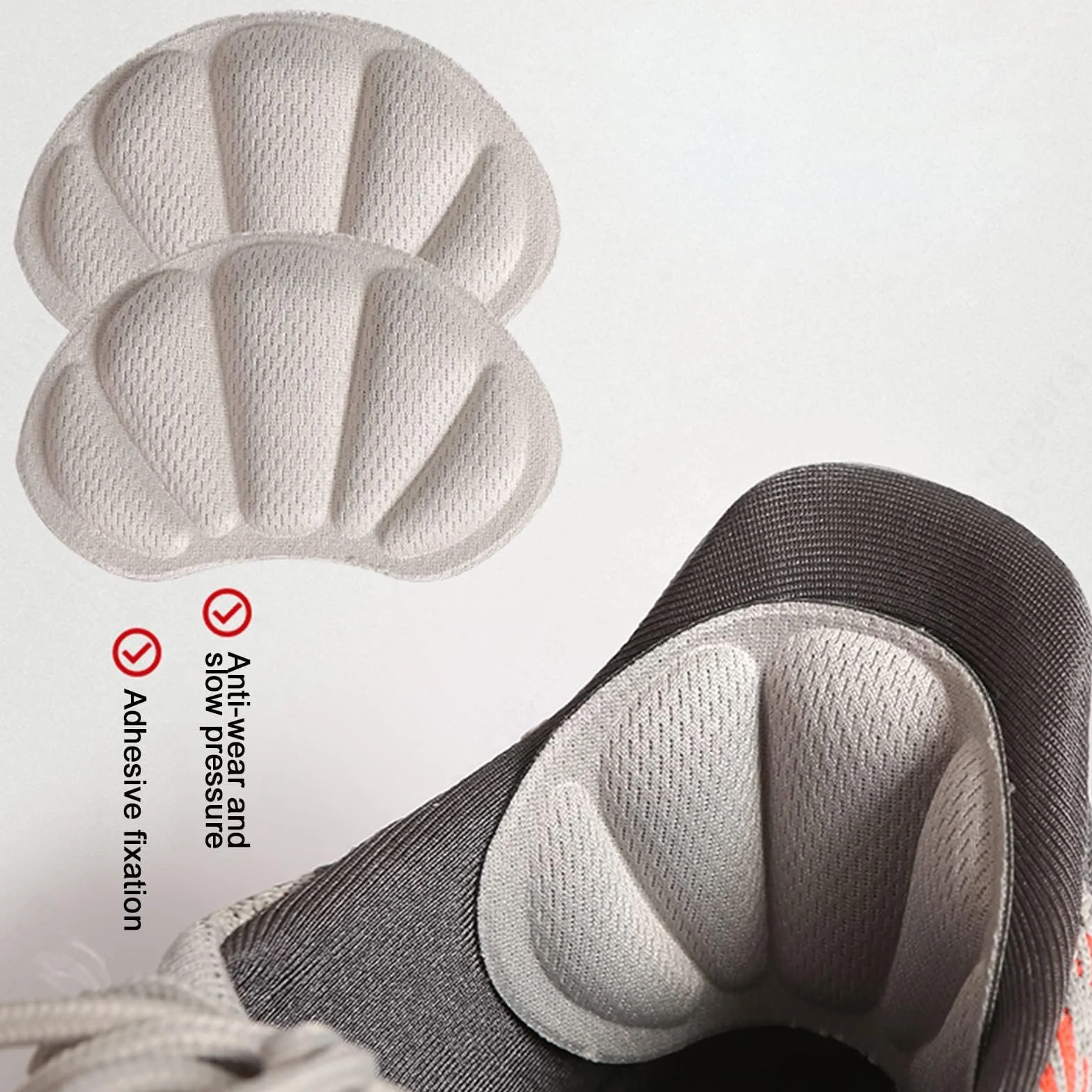 Almohadillas para Talón Autoadhesivas Antirrozadura, Ajustador de Talla, Rellenos para Zapatos Grandes