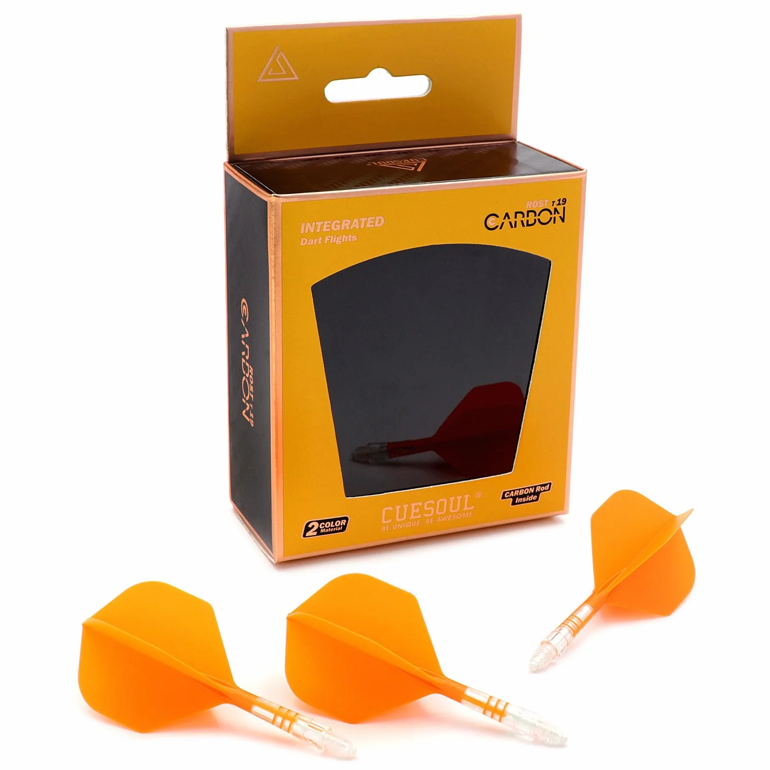 CUESOUL Rost T19 Eje de dardo Integrado de Carbono y Forma estándar de Vuelo, Juego de 3