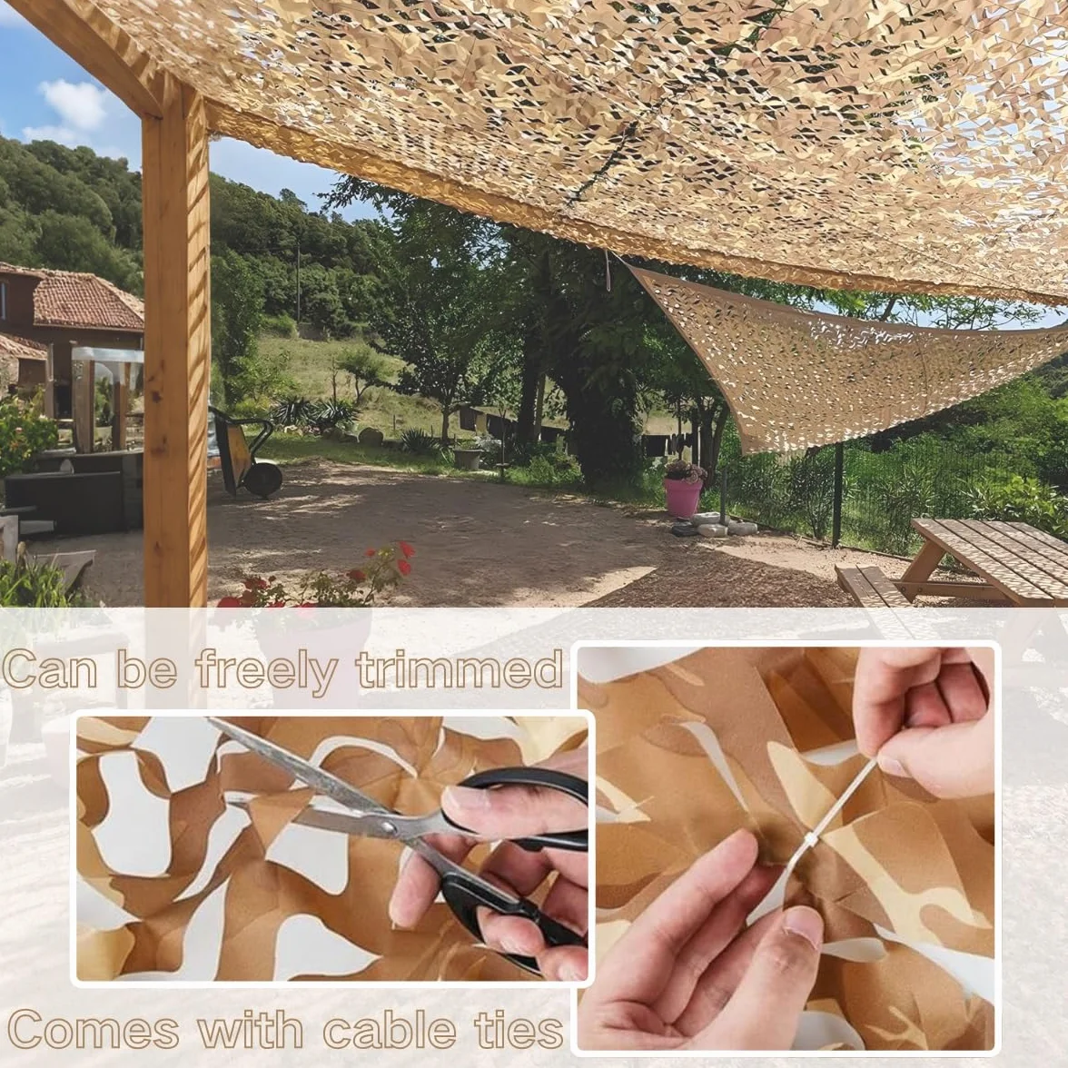 Genérico Red De Camuflaje, Red De Sombra Exterior para Caza, Protección Solar, Camping, Paisaje Forestal, Jardín, Fiesta, Decoración(4x20 M)