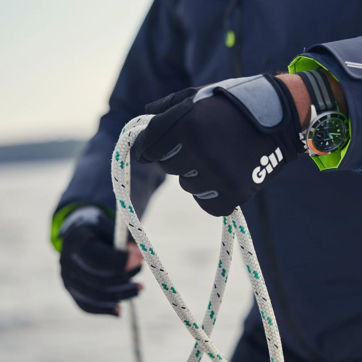 Gill Guantes de Vela Ligera y de Vela Ligera para Hombre Deckhand - Negro