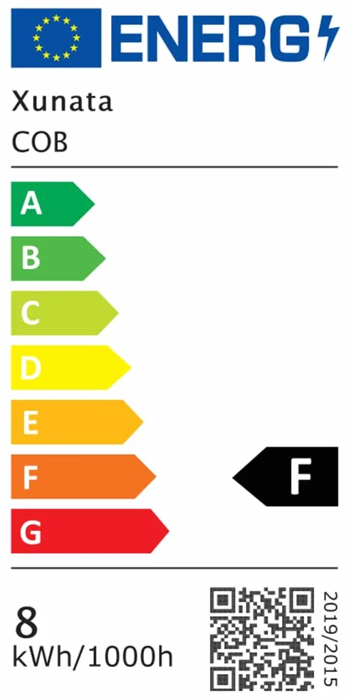 XUNATA Cable de Alimentación para Tira de LED COB, 288LEDs/m, 360LEDs/m, Blanco, 40 cm