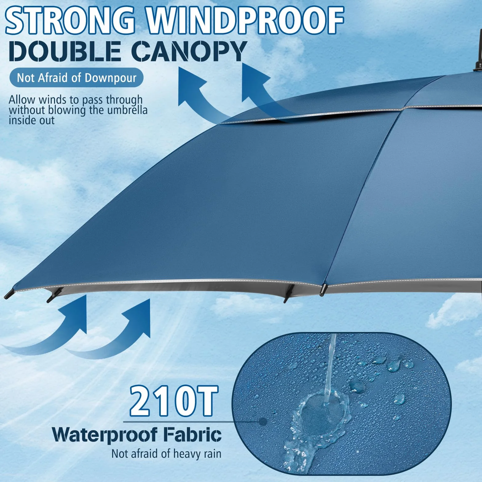 NINEMAX Sun Umbrella XL/XXL UV Protection Windproof Golf Umbrella