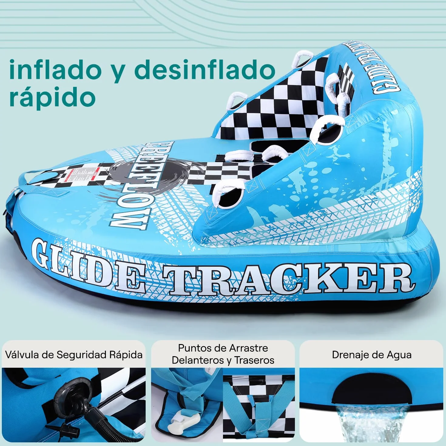 SereneLife Jobe Flotador Arrastre Inflable Deportes Acuaticos Donut Hinchable