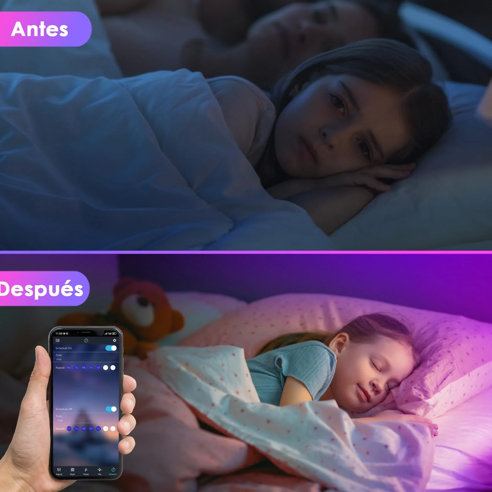 HOVVIDA Tira LED 5M 30 LED/Metro 24V RGB Luces LED APP Mando a distancia Modo de Música
