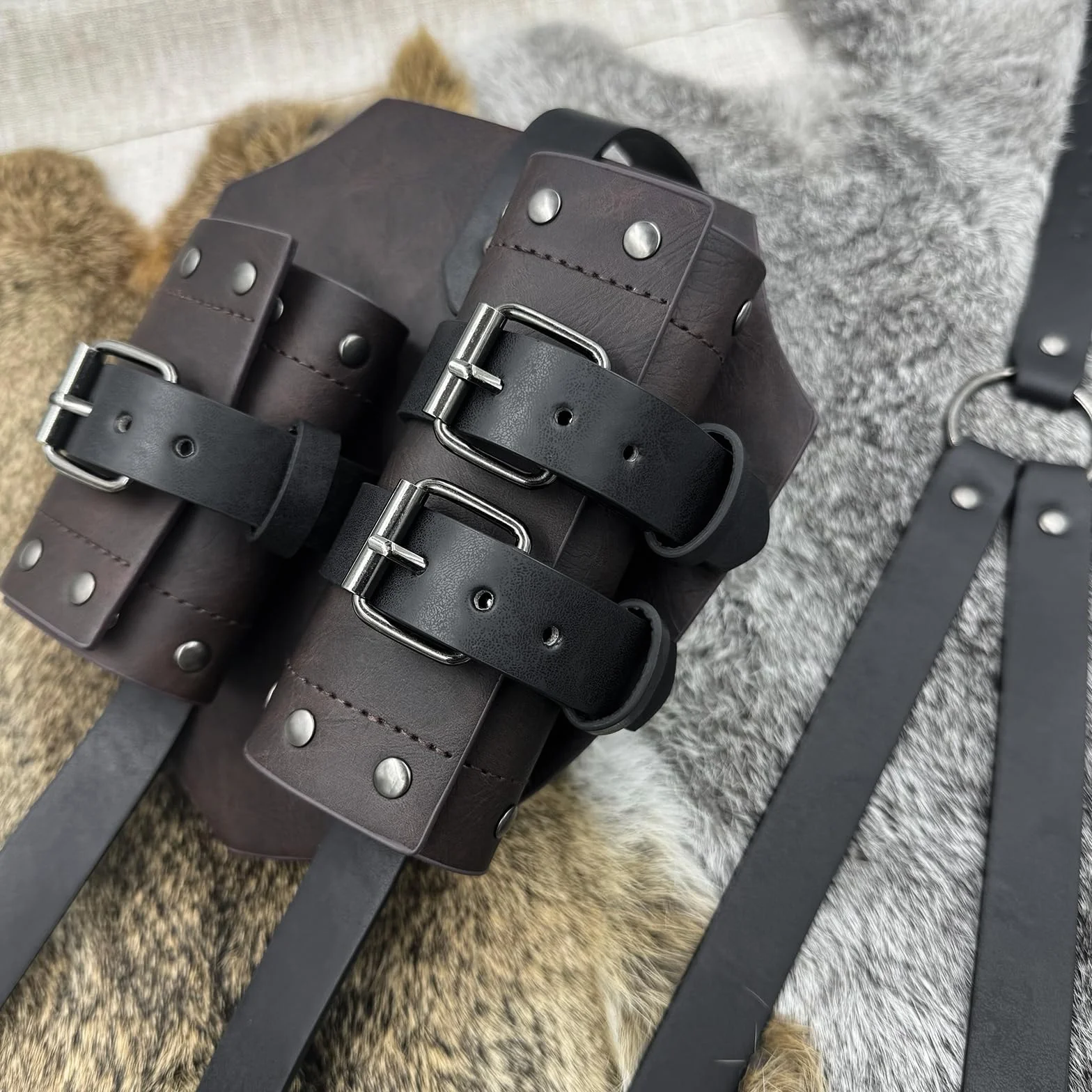 HiiFeuer Espada medieval funda ajustable cuero imitación espalda Mercenary