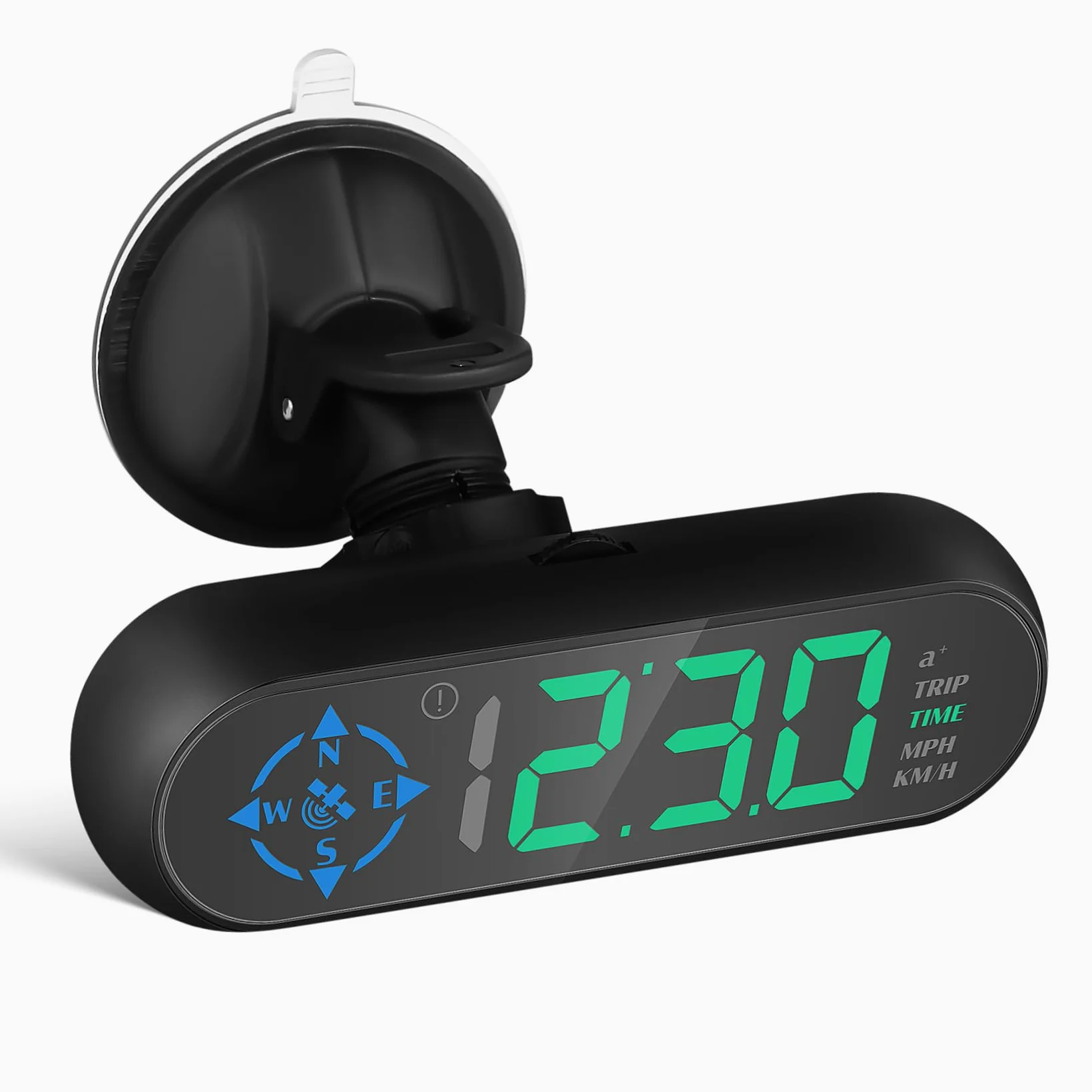 TEHAUX Digital para Coche con Velocímetro y Brújula Inteligente Pantalla Brillante para Visualización Real Aviso de de y Fácil Instalación Salpicadero o Parabrisas