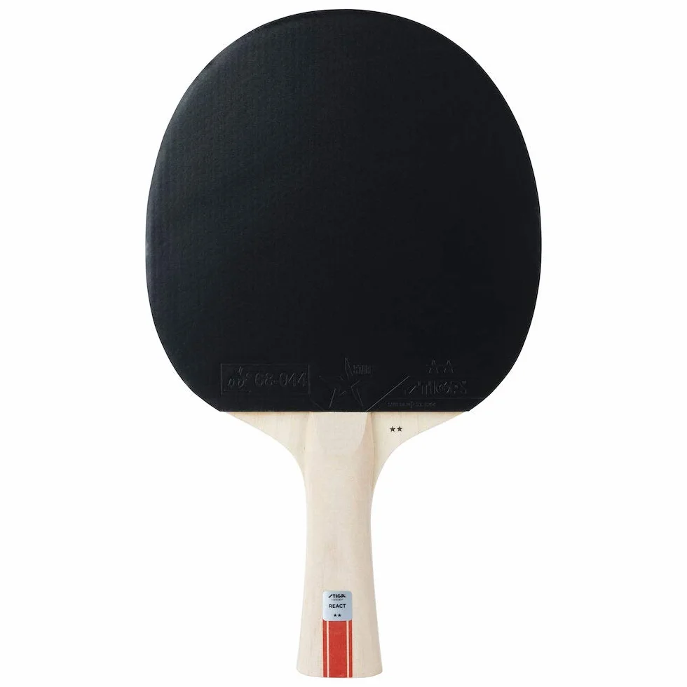 STIGA React 2-Star Pala de Ping Pong, Negro/Rojo