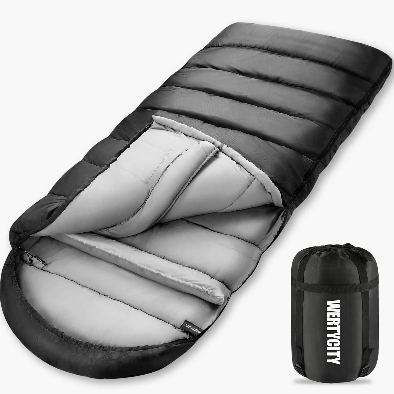 All-Season Sleeping Bags for Adults & Kids - Cold/Warm Weather, Lightweight Compact Design for Camping & Backpacking | Includes Compression Sack (Indoor/Outdoor Use)
