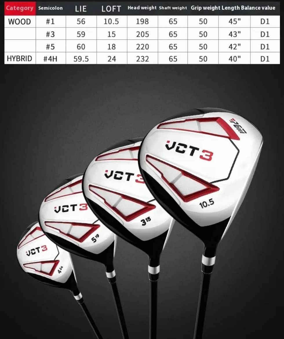 Palo de Golf Madera Gran Capacidad Hombres Mujeres Diestros #1/3/5/ Hybrid Club Golf Fairway Woods Deportes y al Aire Libre