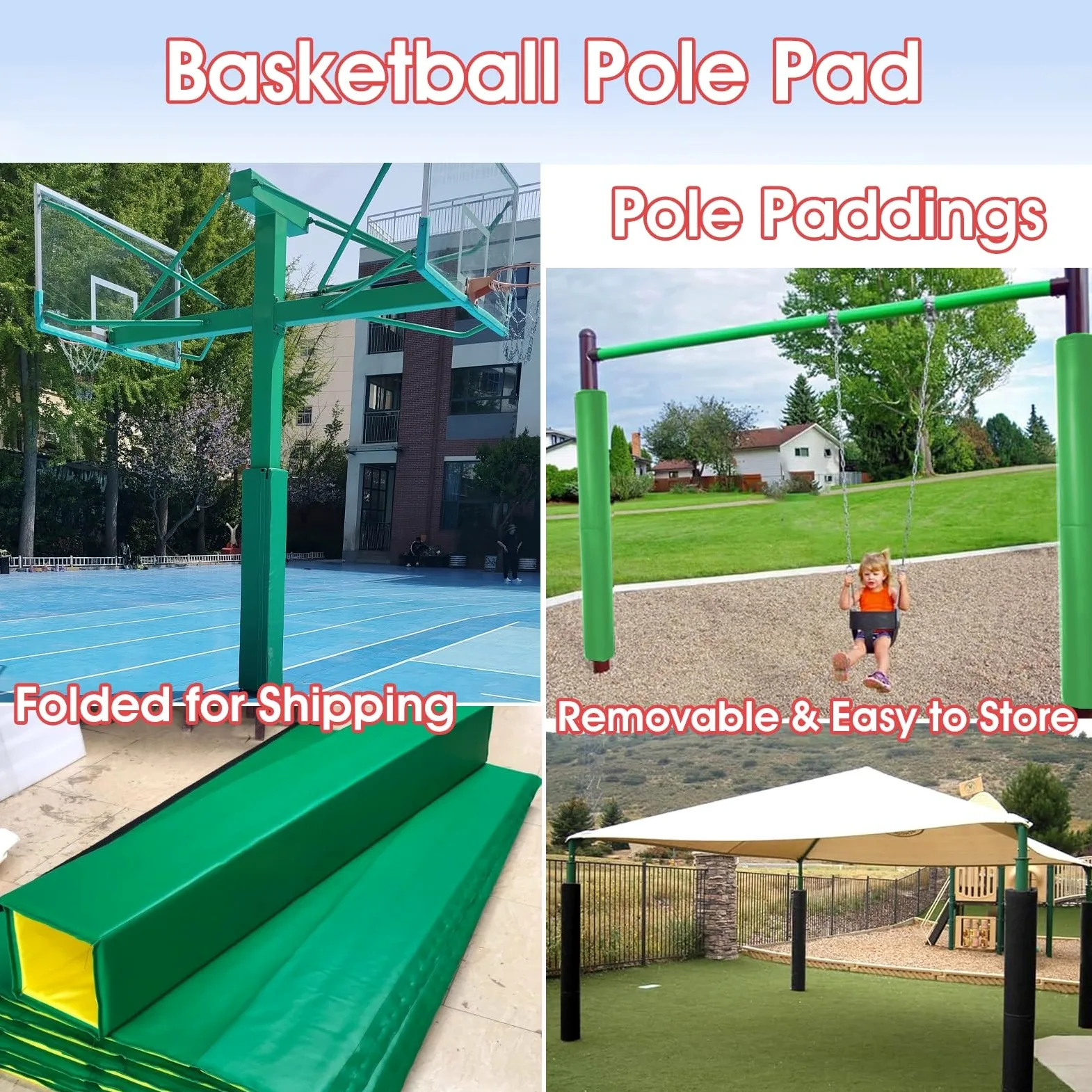 Cubierta de protección resistente al agua para equipos deportivos al aire libre, resistente a los rayos UV para aro de baloncesto acolchado