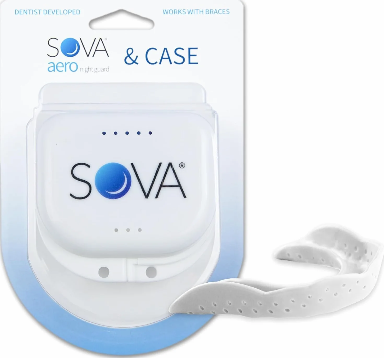 Protector Nocturno SOVA Aero Férula para Bruxismo 1.6mm Adaptable Remoldeable Adultos Estuche