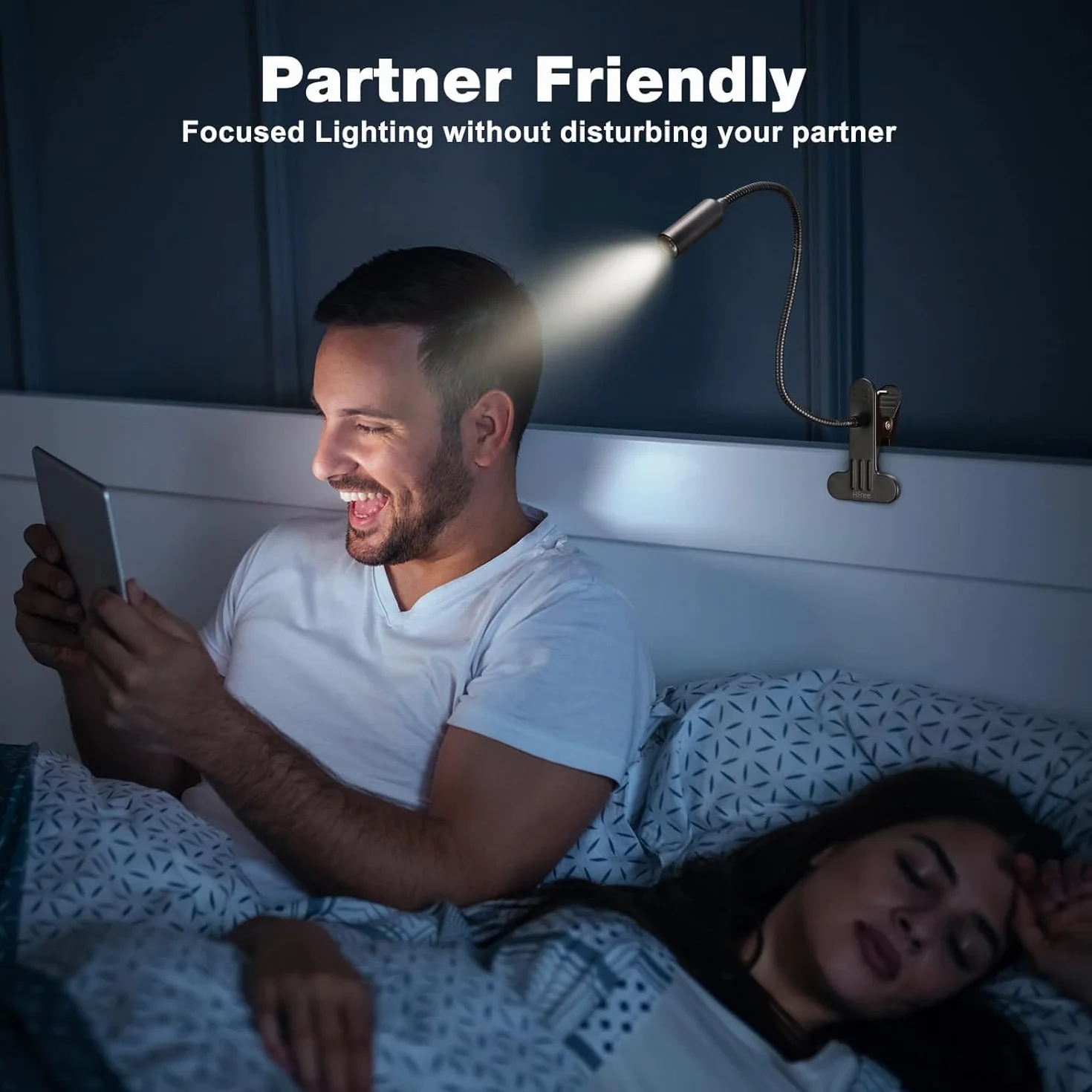 Hifree 5W LED Lámpara de Lectura Cama, 10 Niveles Pinza, USB, para Leer, Aprendizaje, Manualidades